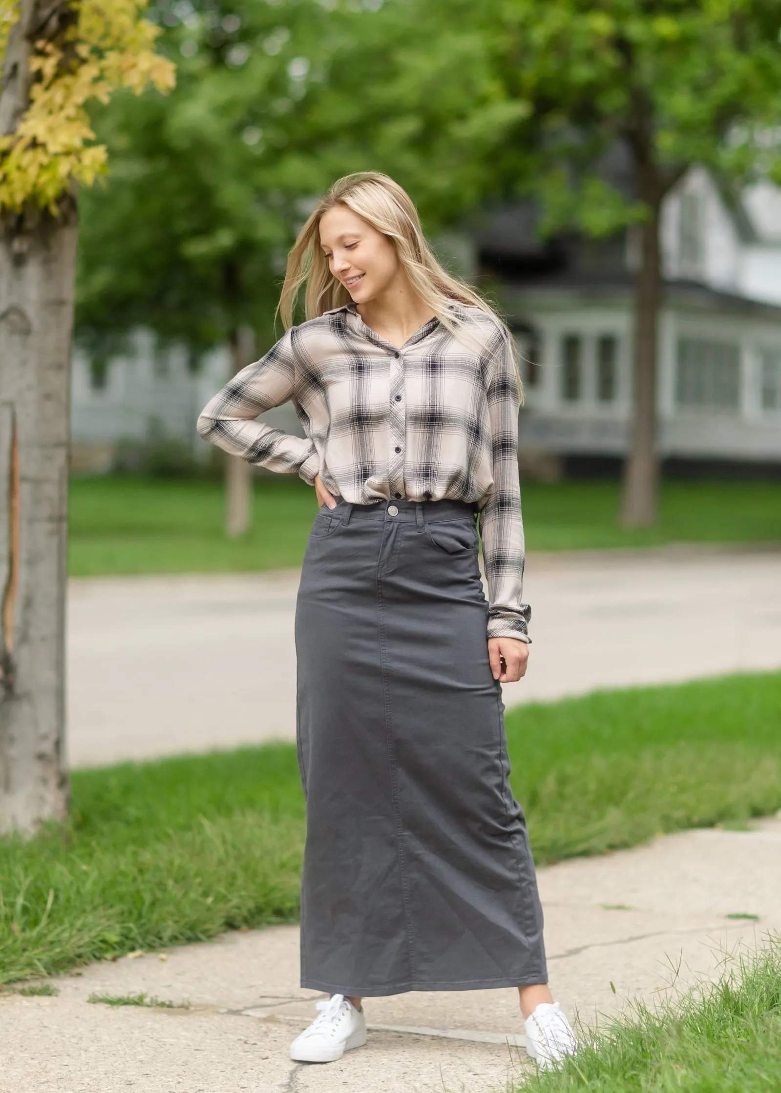 Stella Steel Long Denim Maxi Skirt - FINAL SALE