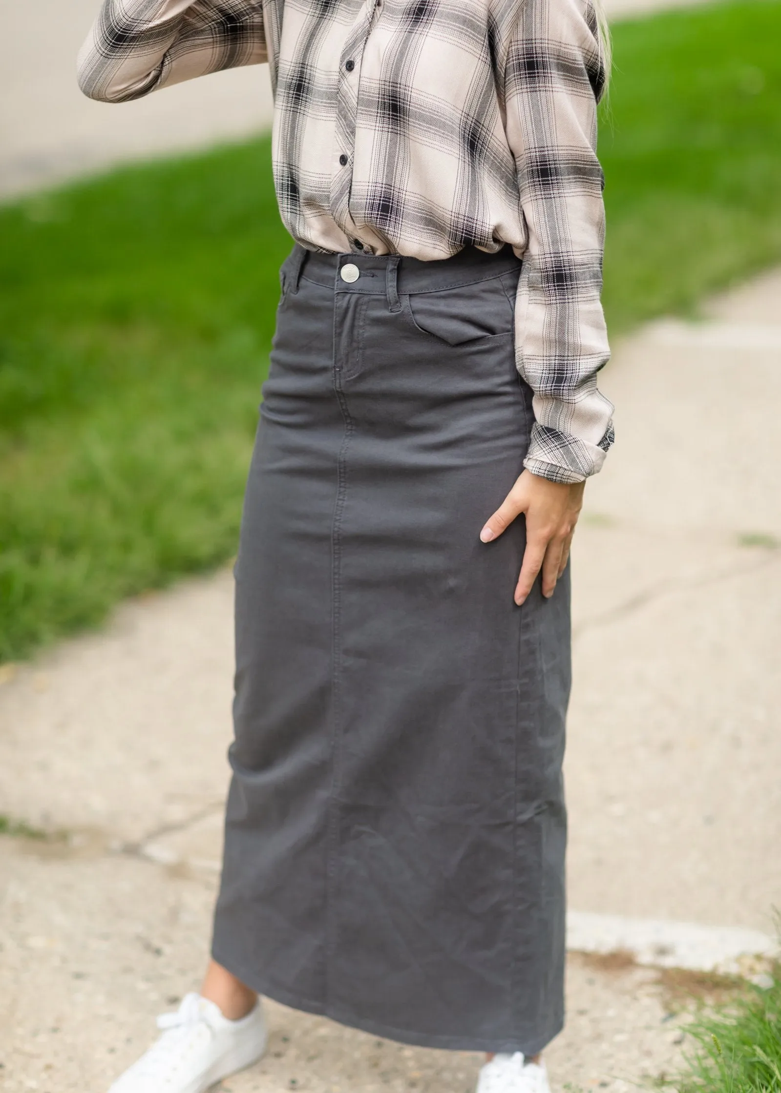Stella Steel Long Denim Maxi Skirt - FINAL SALE