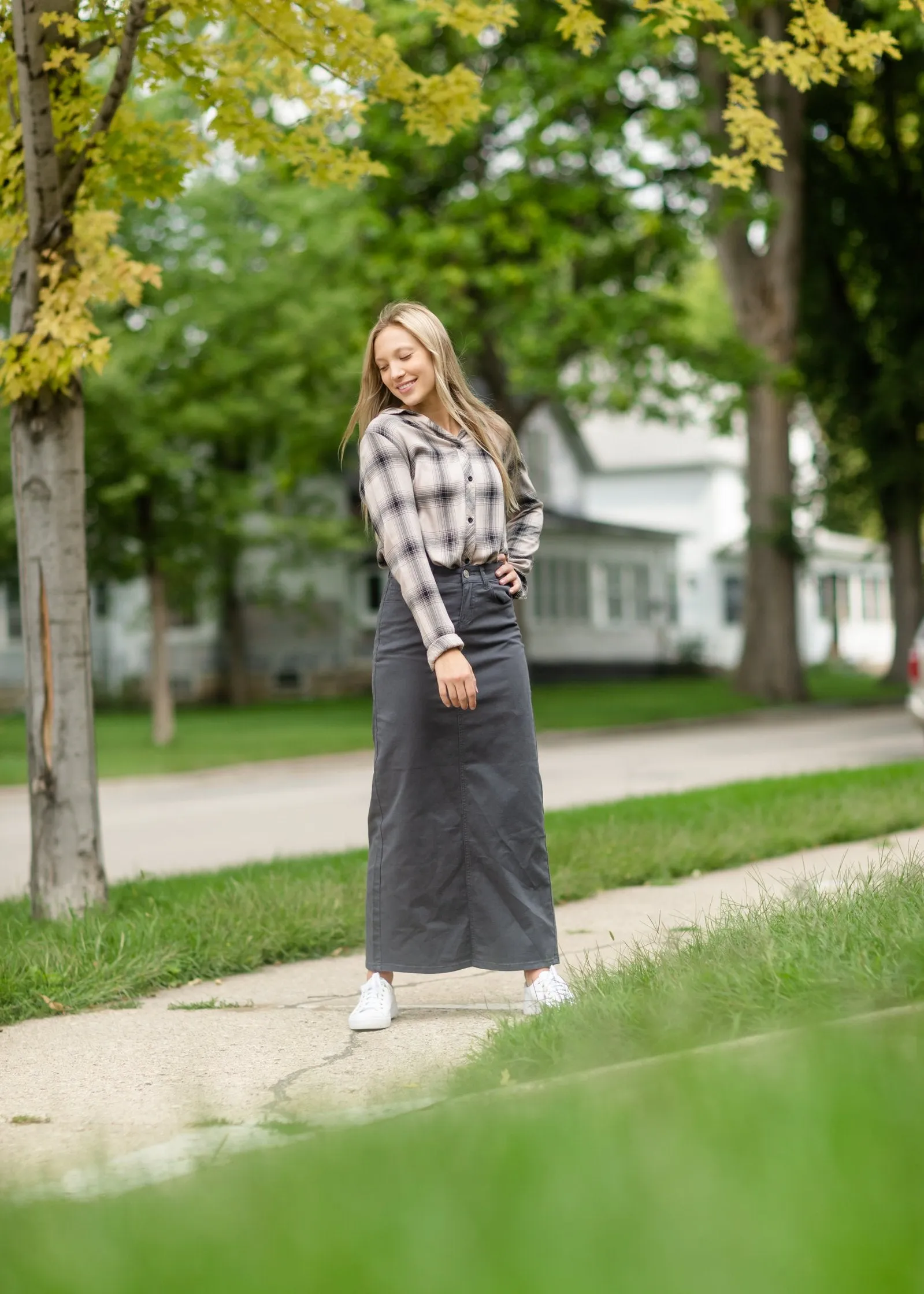 Stella Steel Long Denim Maxi Skirt - FINAL SALE