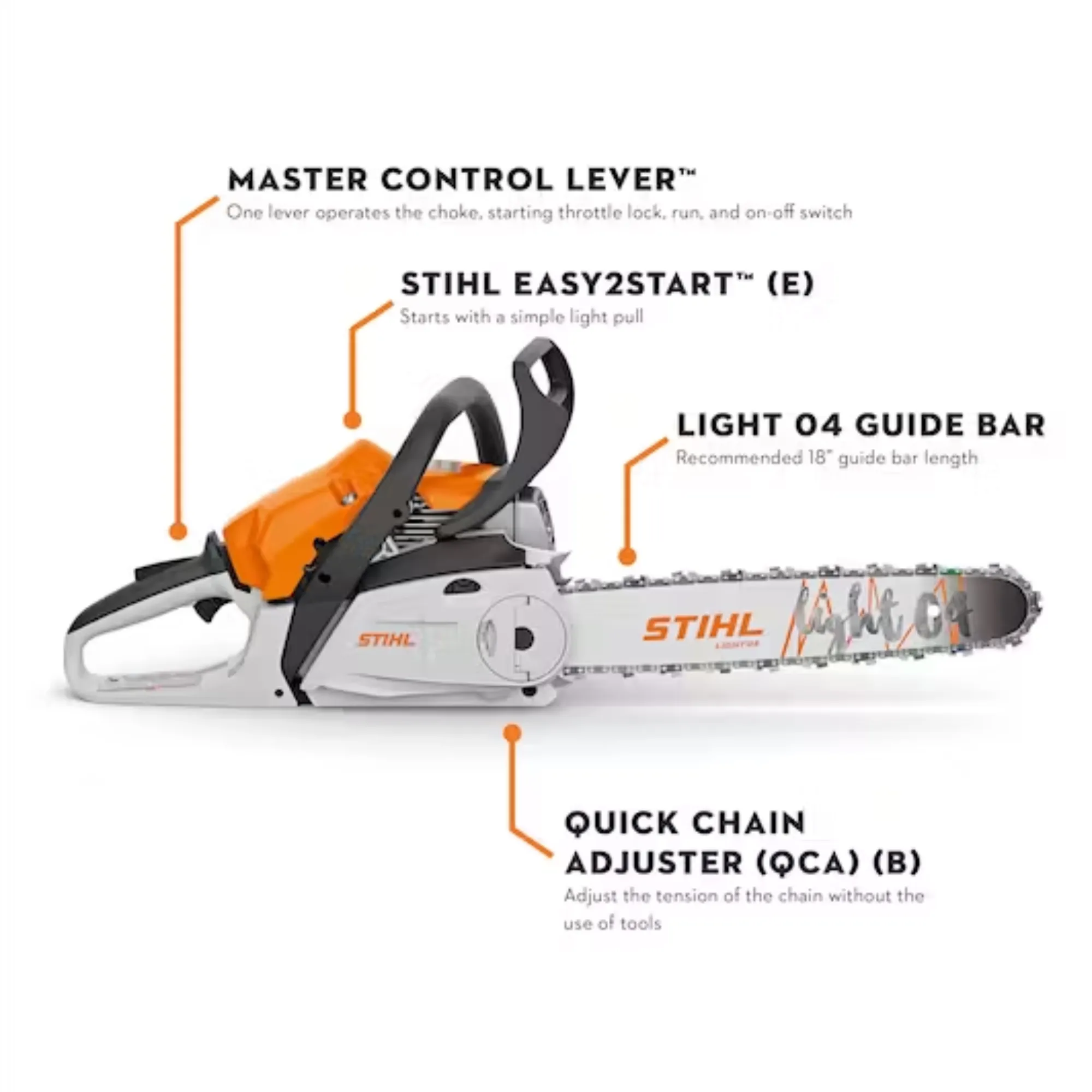 STIHL MS 212 C-BE Gas Powered Easy2Start Quickstop Chainsaw