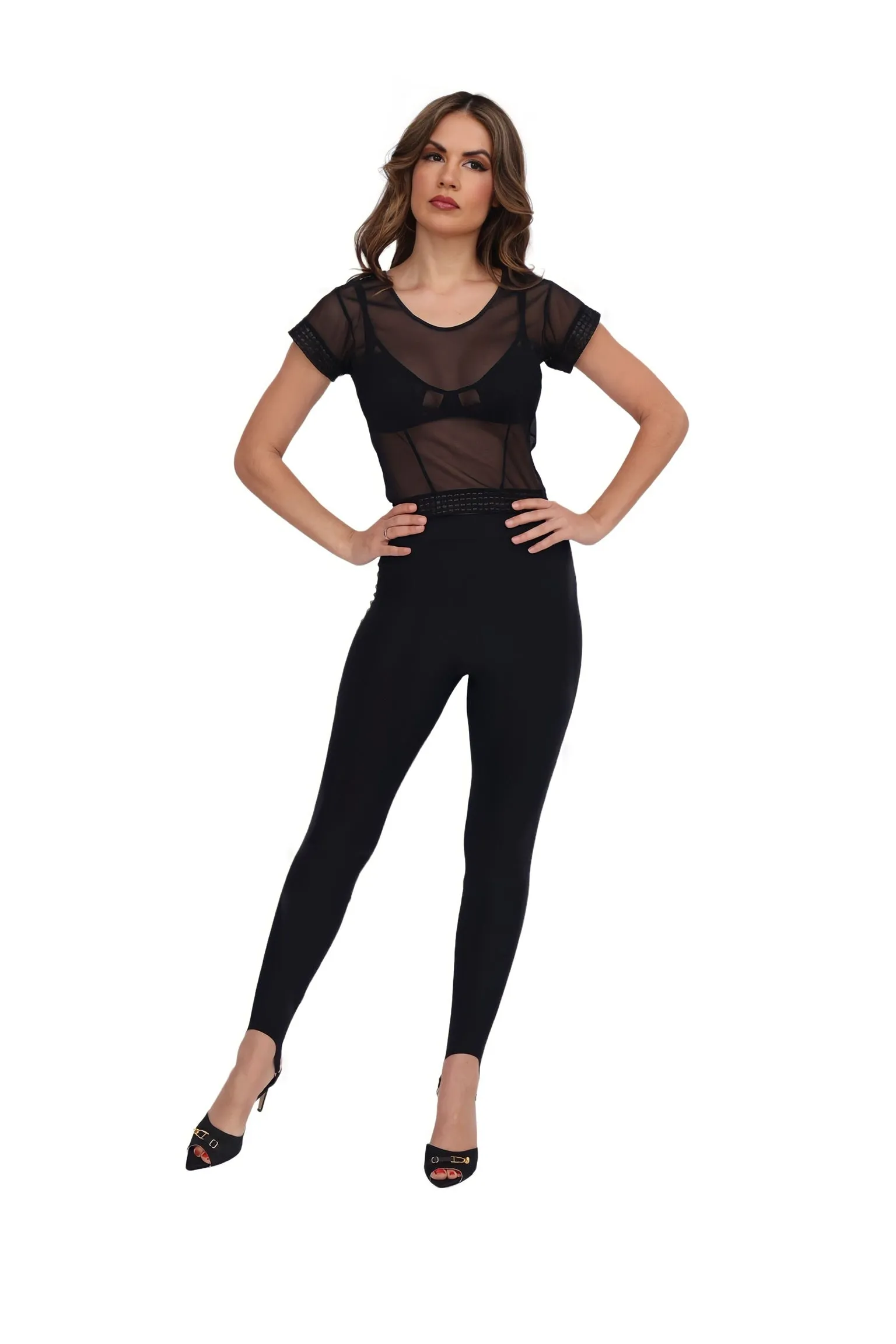 Stirrup Shapewear Leggings - Black