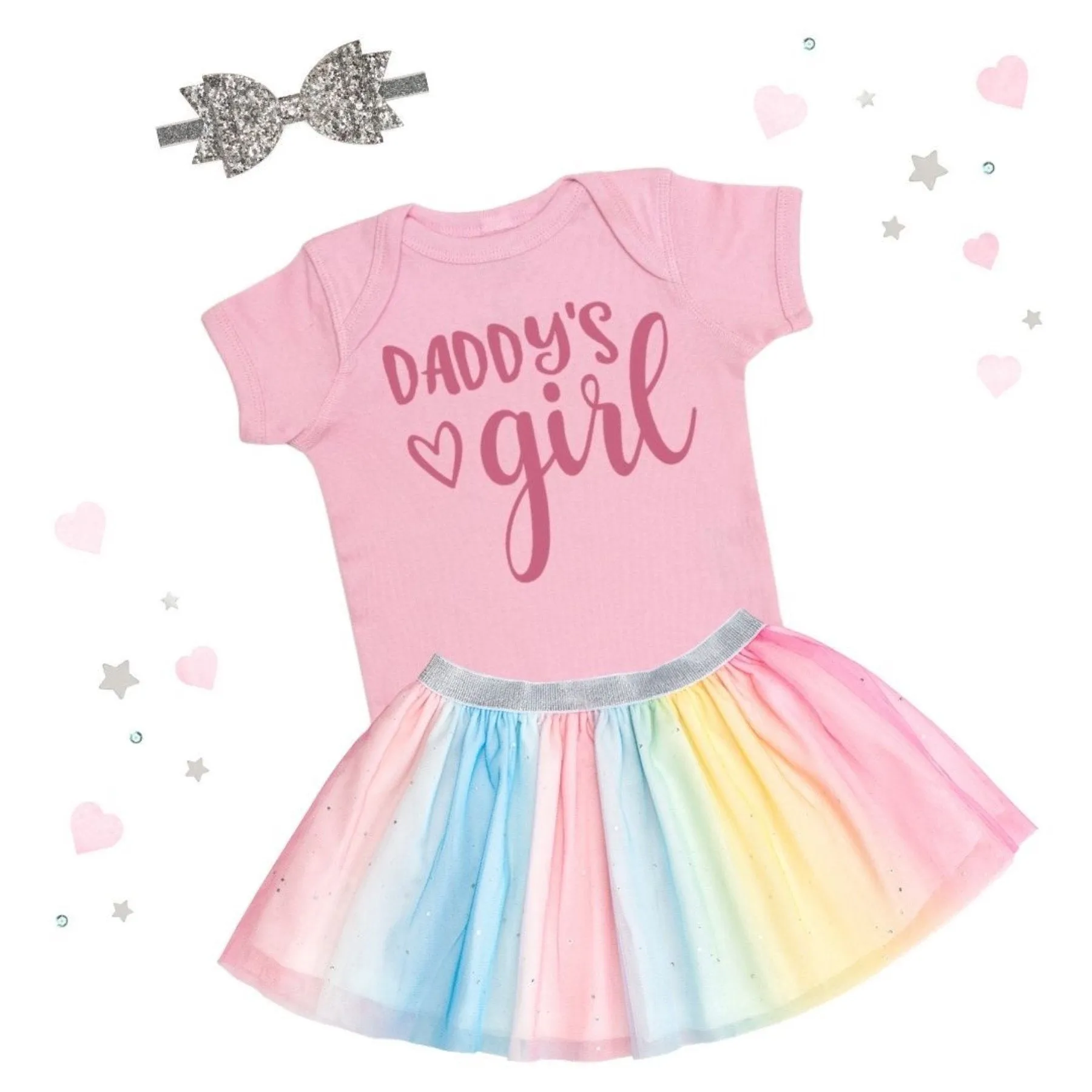 Sweet Wink INFANT GIRLS DADDY'S GIRL S/S Pink Bodysuit