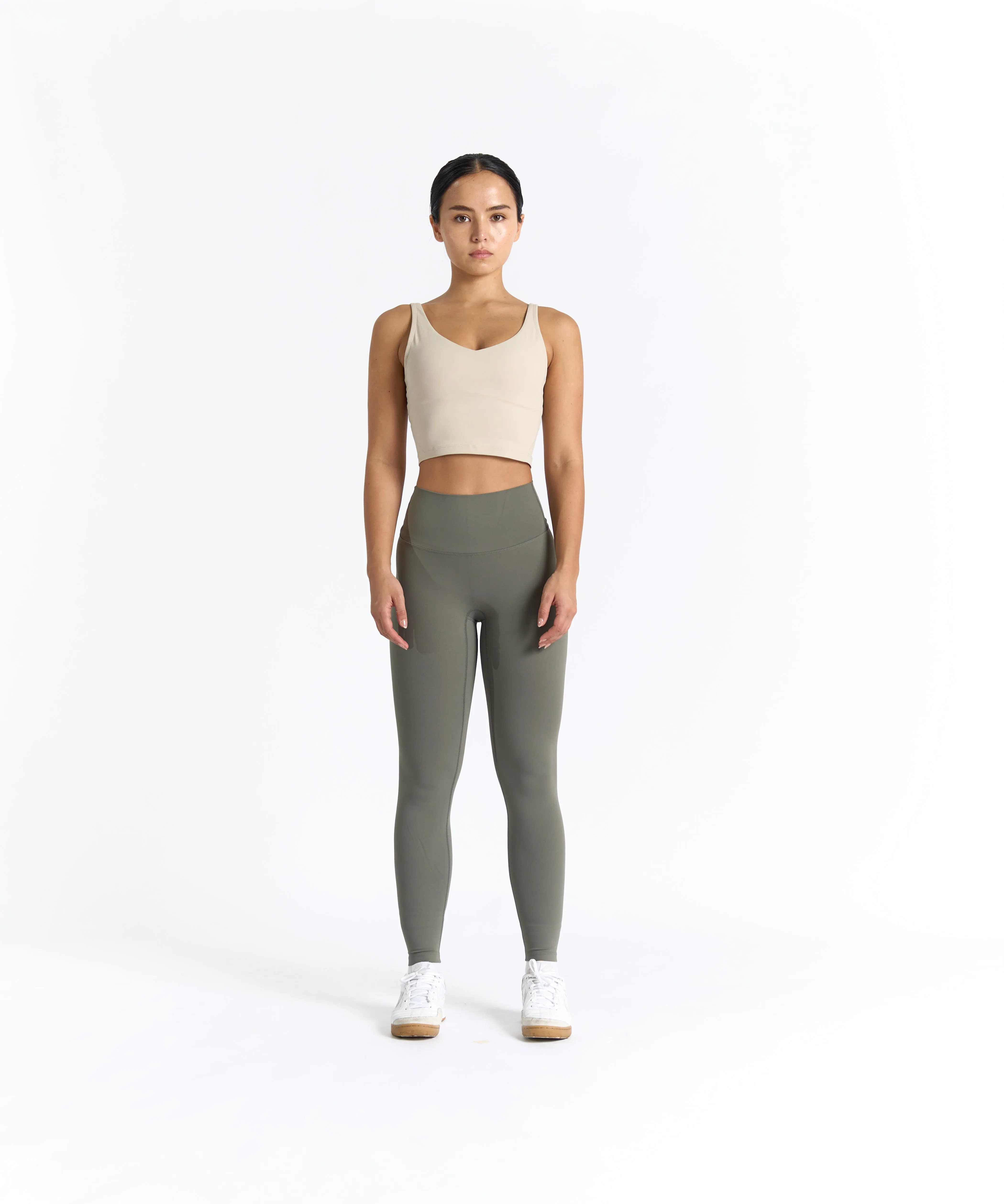 SwiftForm V-Neck Cropped Tank (with built in pads)