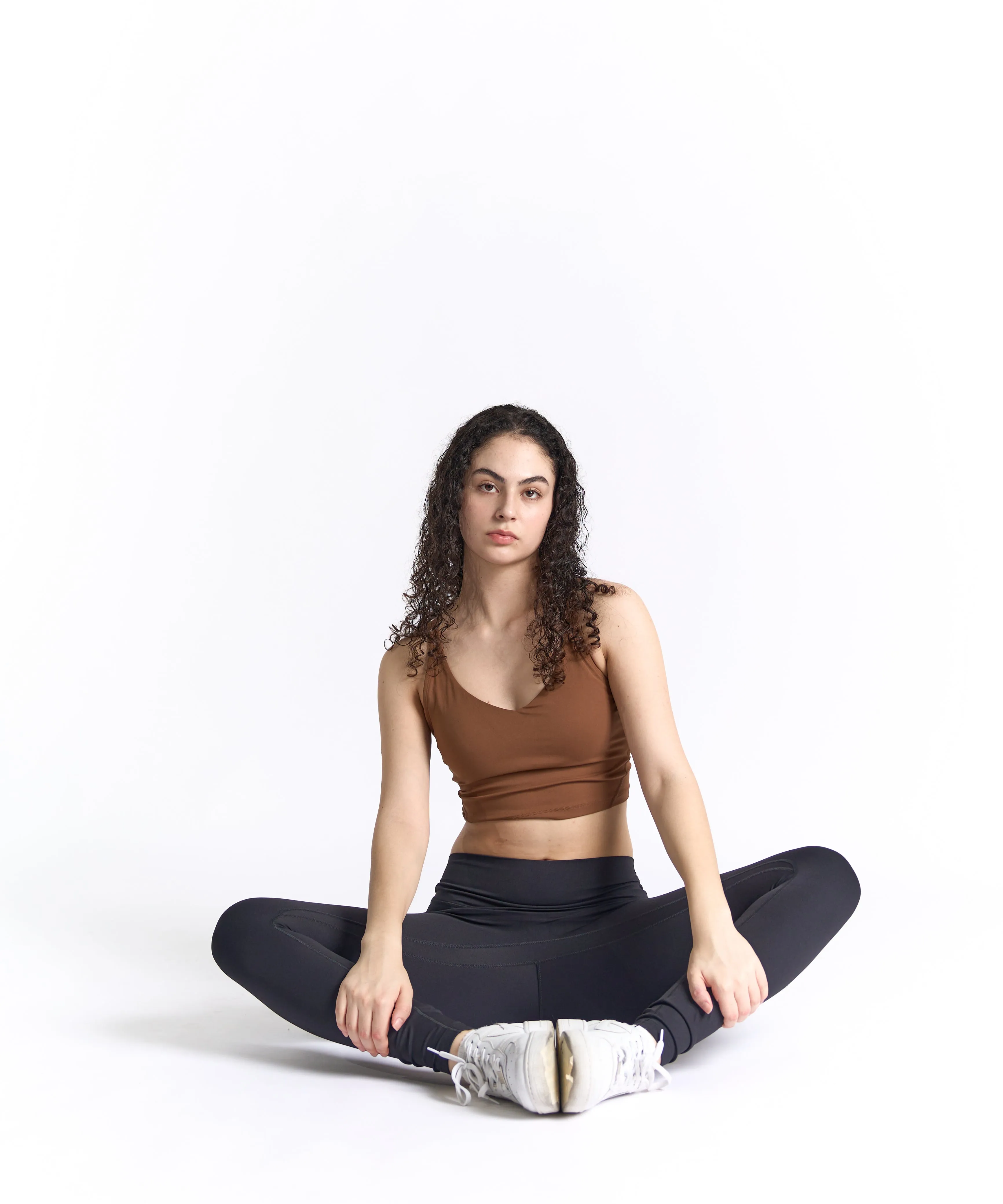 SwiftForm V-Neck Cropped Tank (with built in pads)