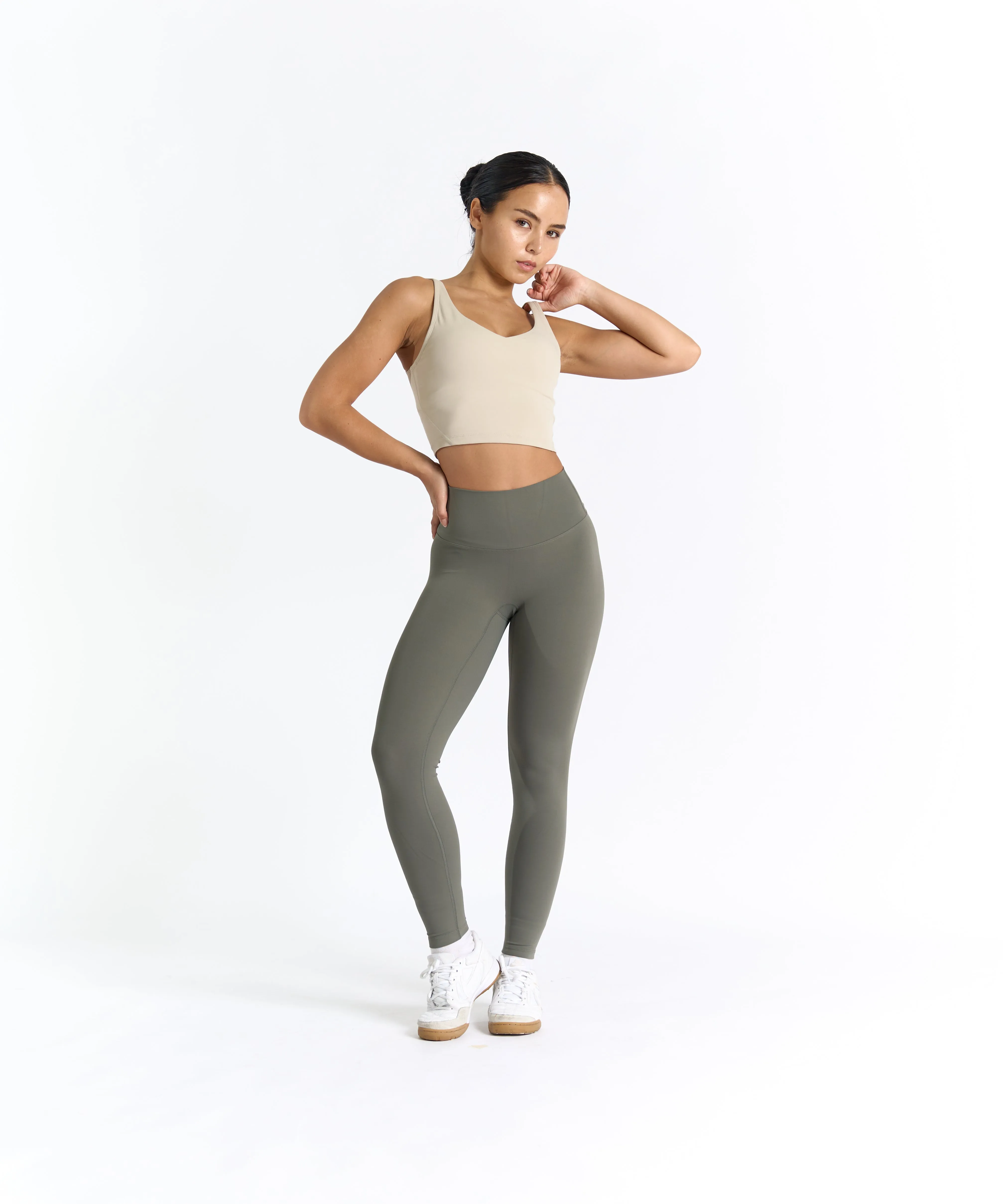 SwiftForm V-Neck Cropped Tank (with built in pads)
