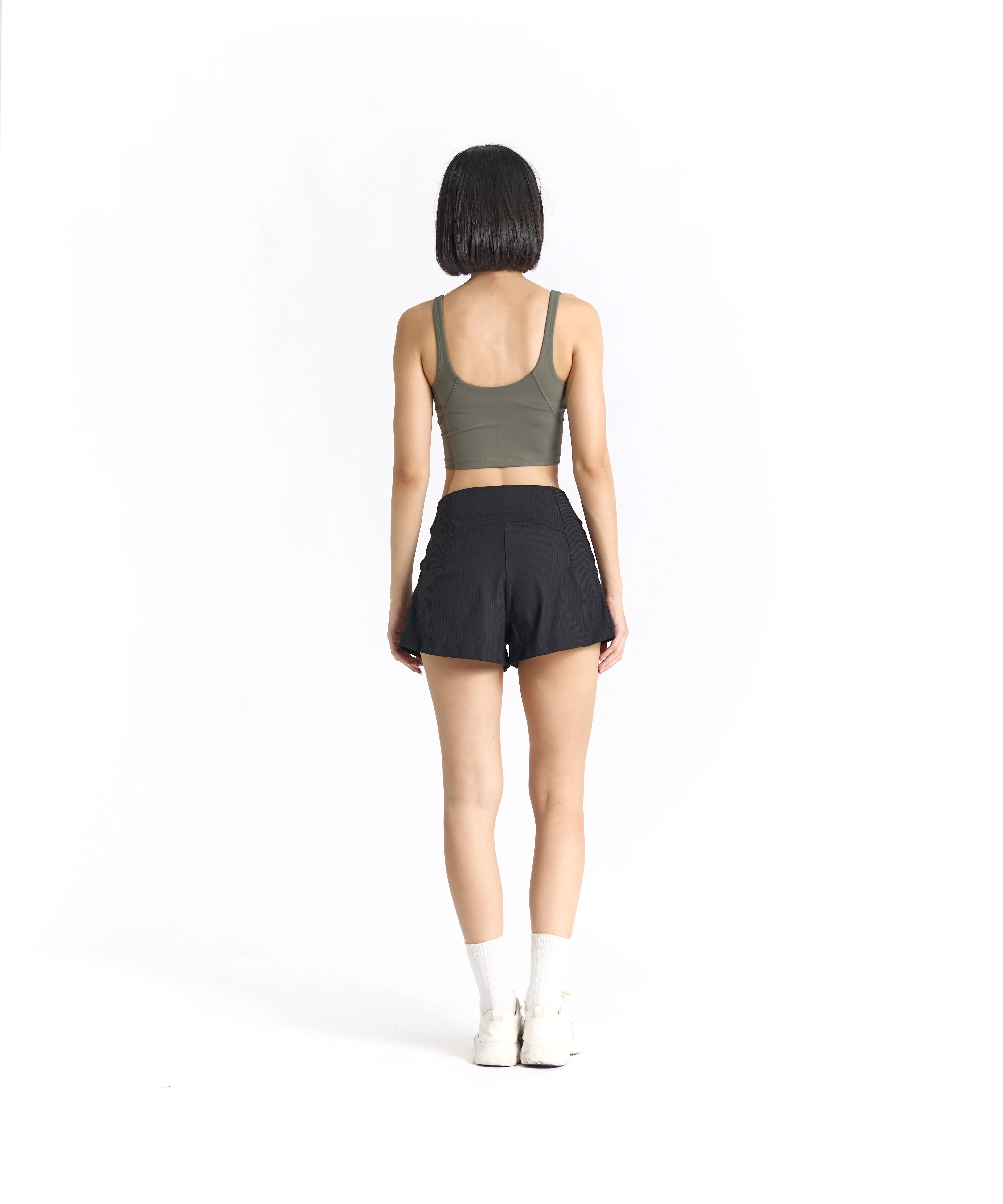 SwiftForm V-Neck Cropped Tank (with built in pads)