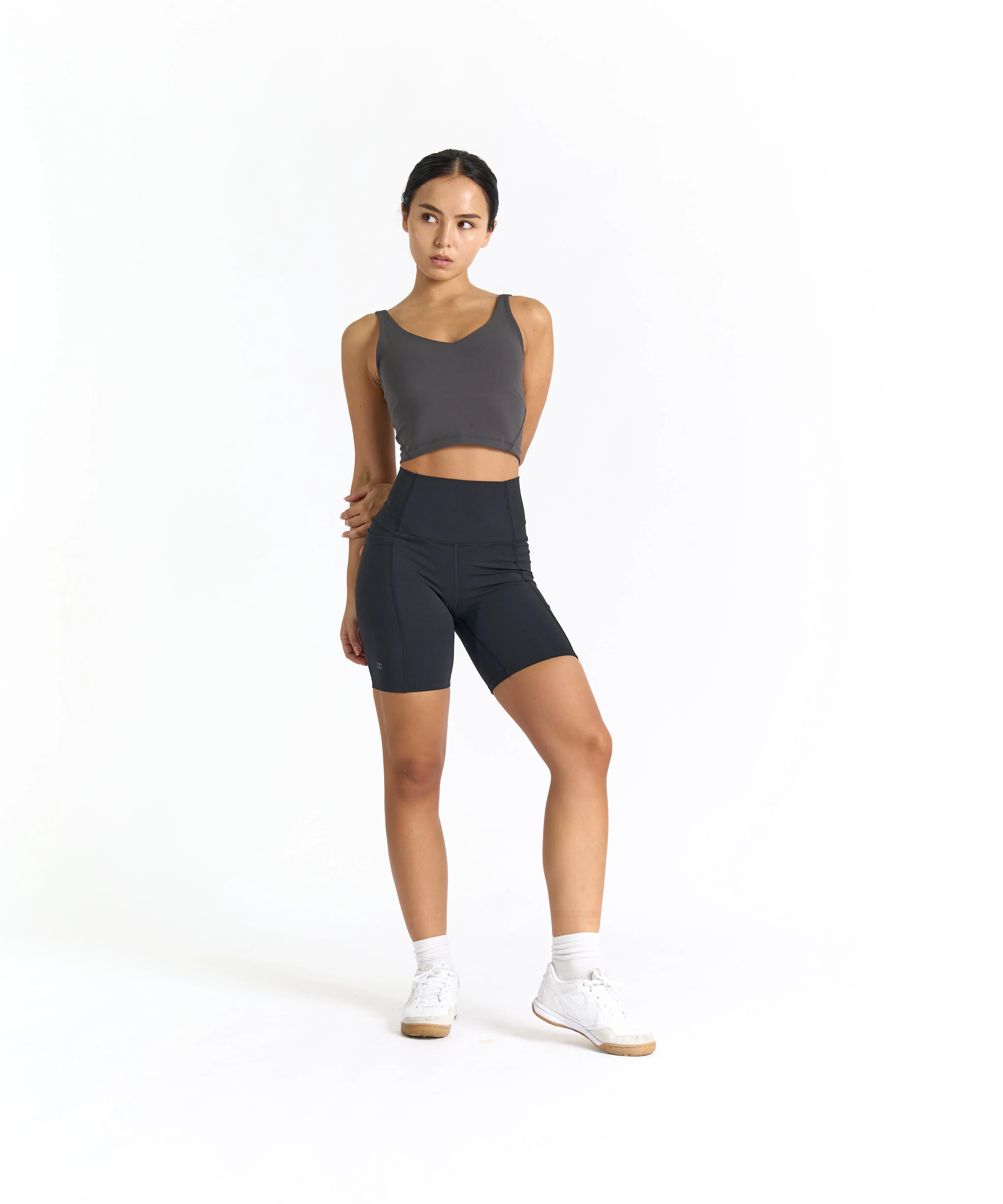 SwiftForm V-Neck Cropped Tank (with built in pads)