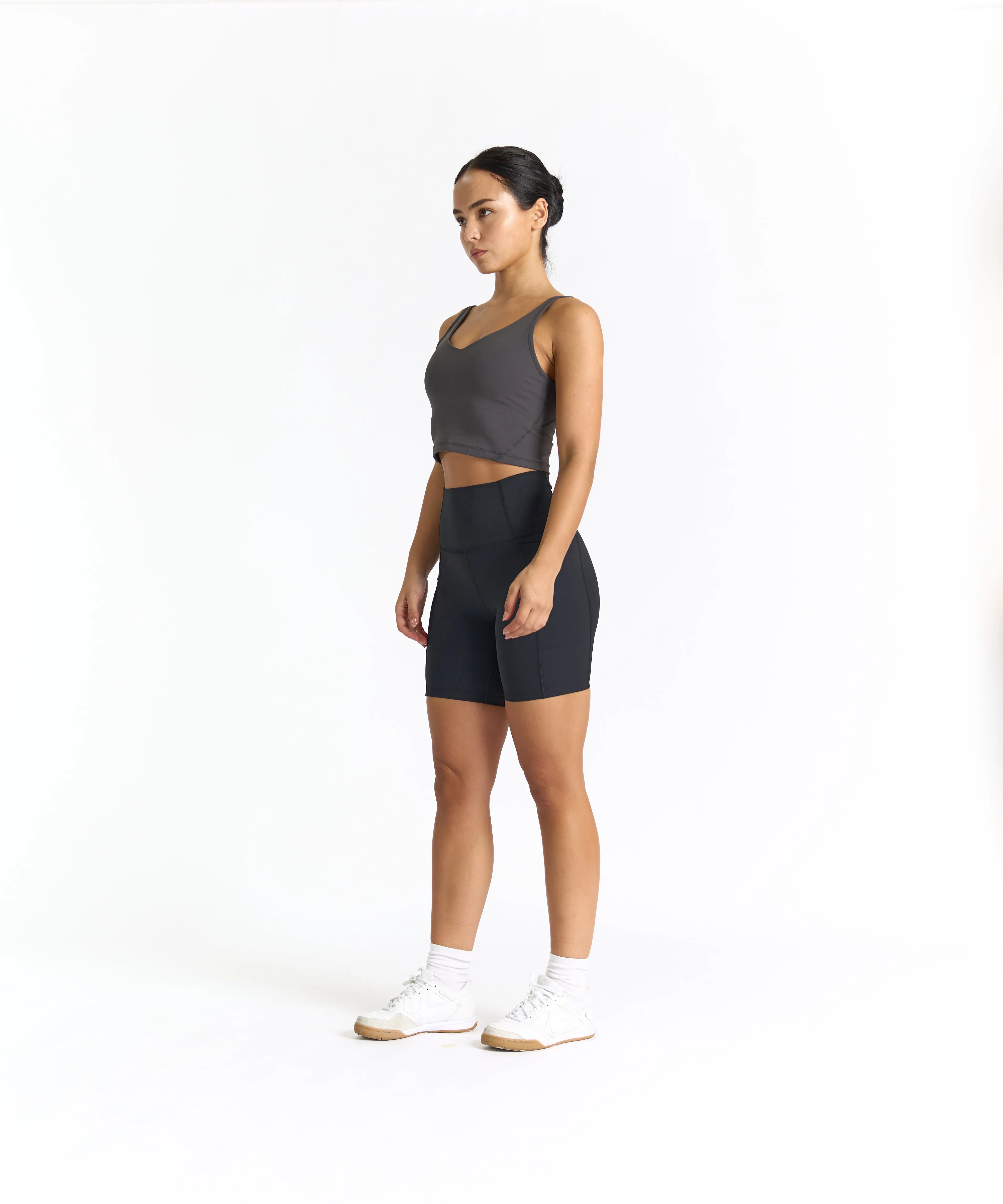 SwiftForm V-Neck Cropped Tank (with built in pads)