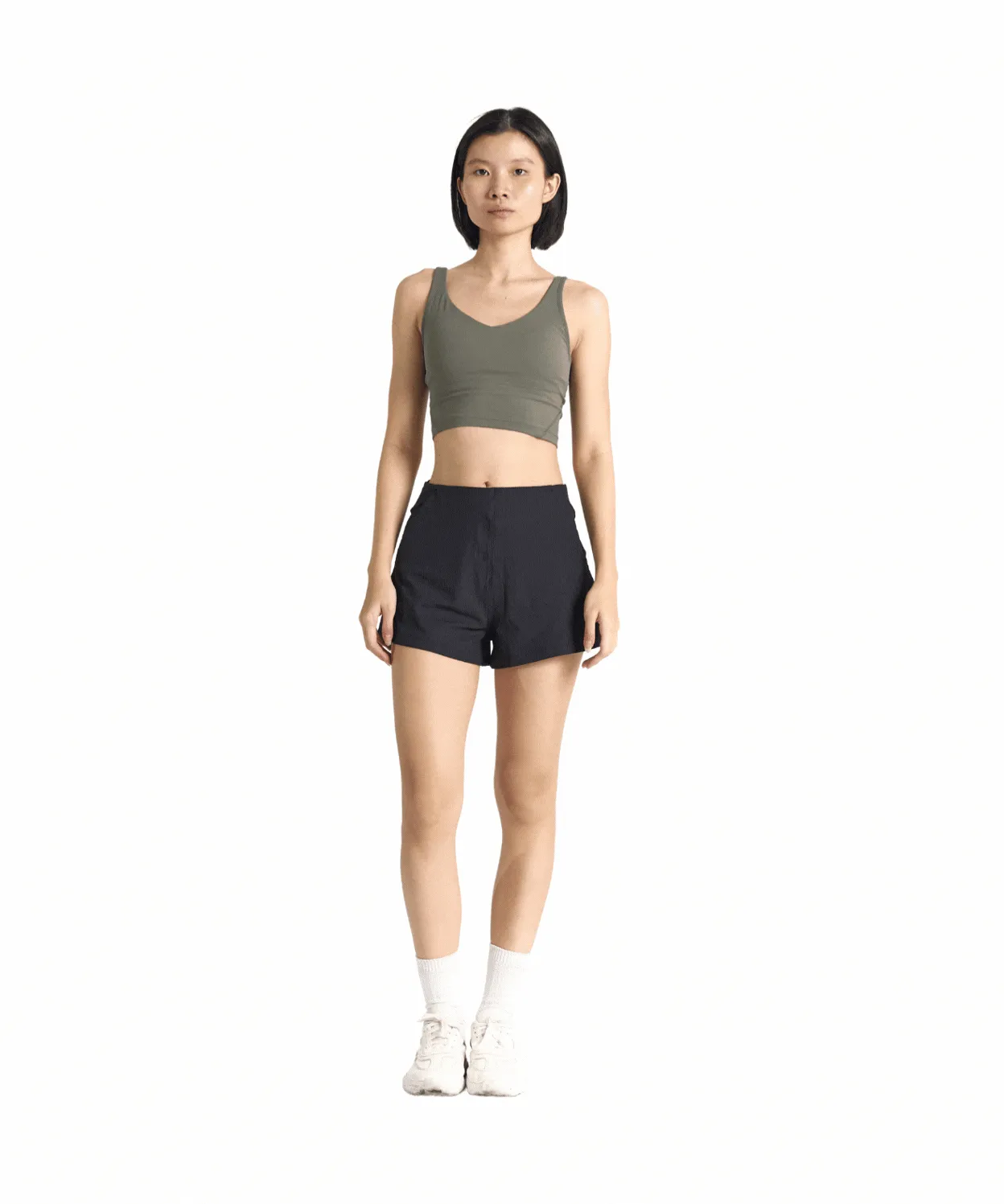SwiftForm V-Neck Cropped Tank (with built in pads)