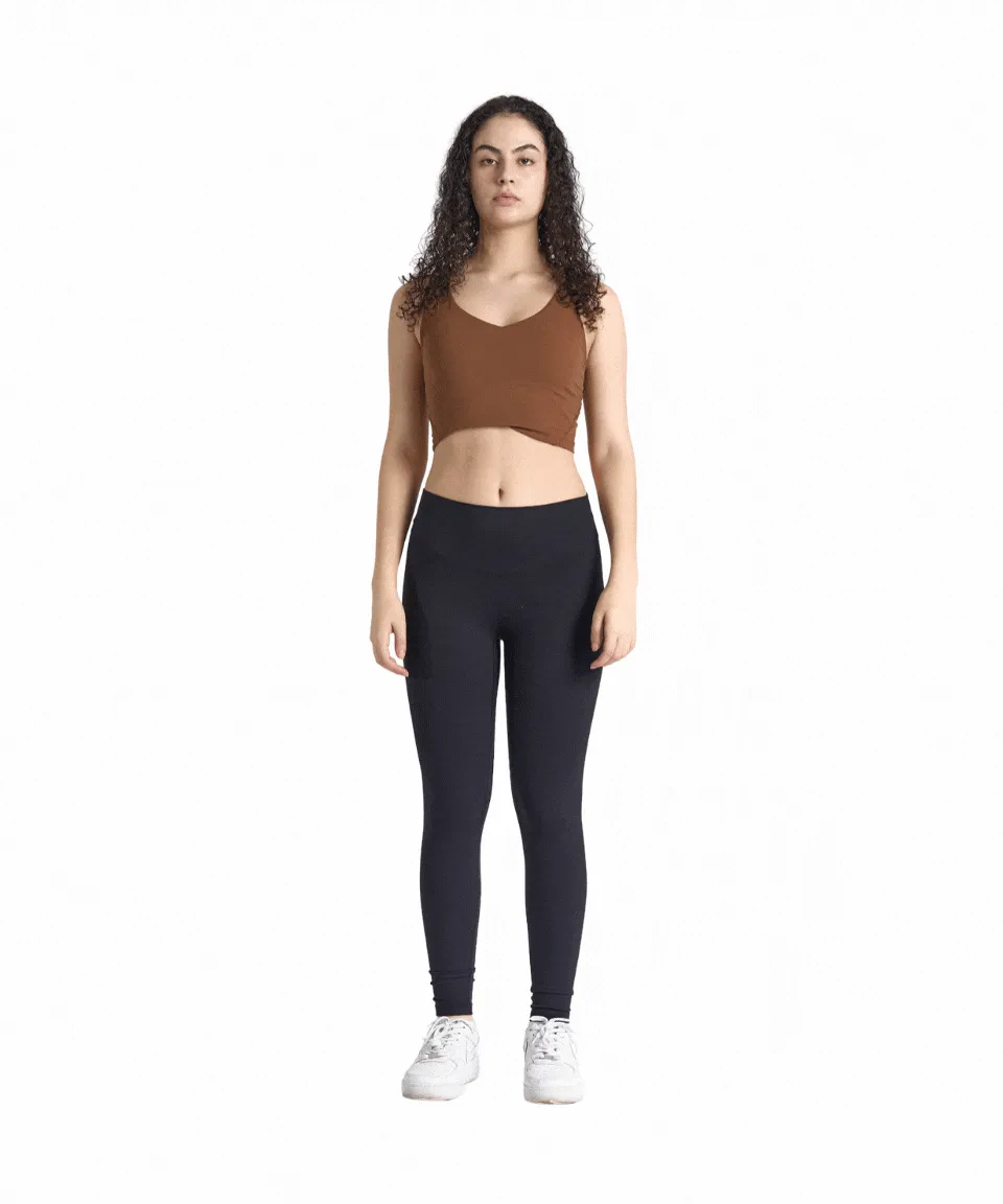 SwiftForm V-Neck Cropped Tank (with built in pads)