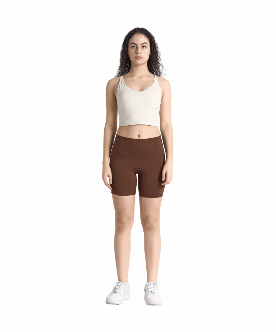 SwiftForm V-Neck Cropped Tank (with built in pads)