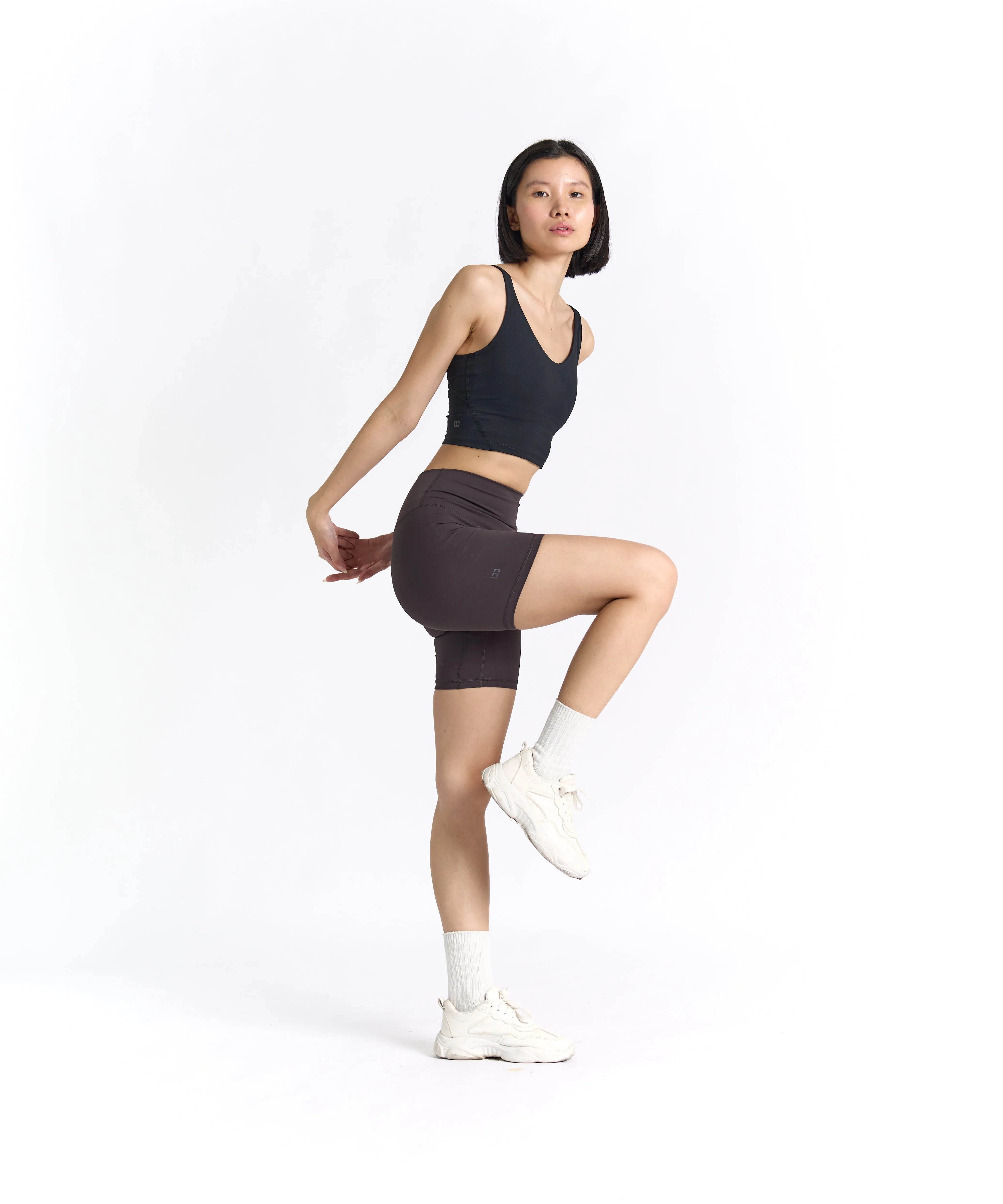 SwiftForm V-Neck Cropped Tank (with built in pads)