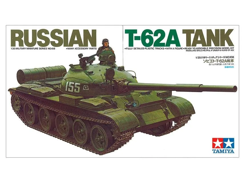 Tamiya #35108 Russian T-62A Tank 1/35 Model Kit