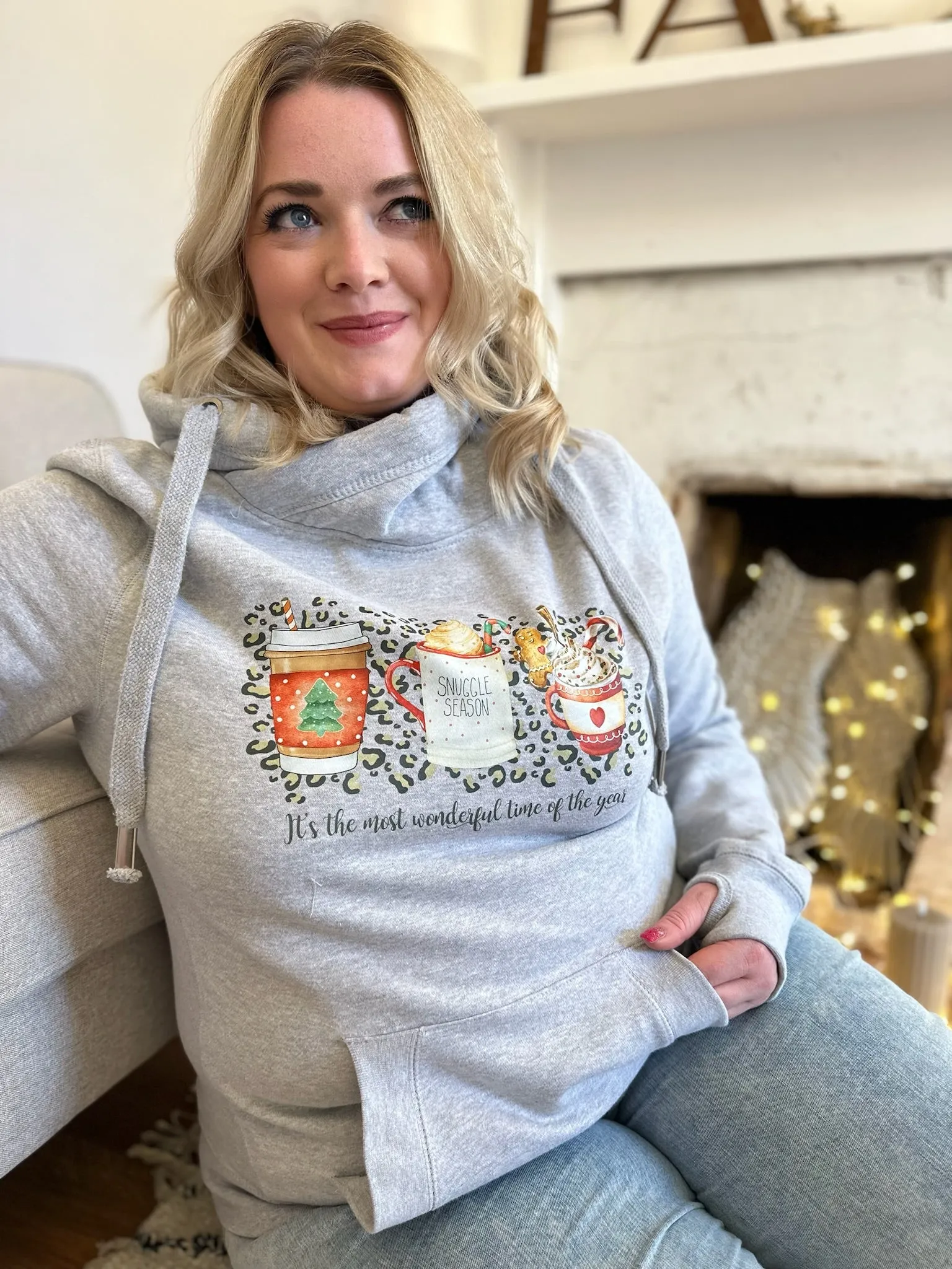 'The Most Wonderful Time Of The Year' Christmas Luxe Hoodie - Grey