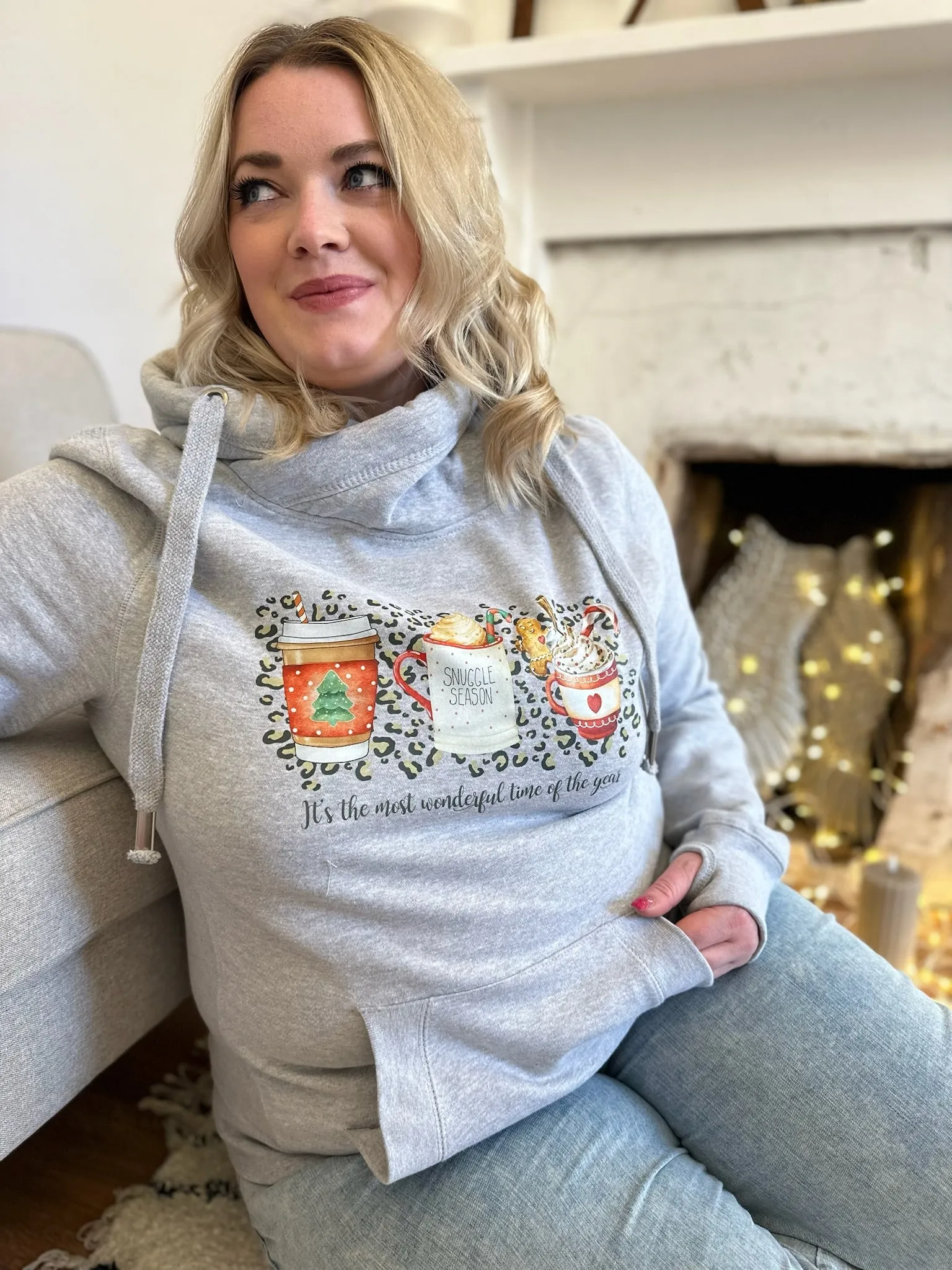 'The Most Wonderful Time Of The Year' Christmas Luxe Hoodie - Grey