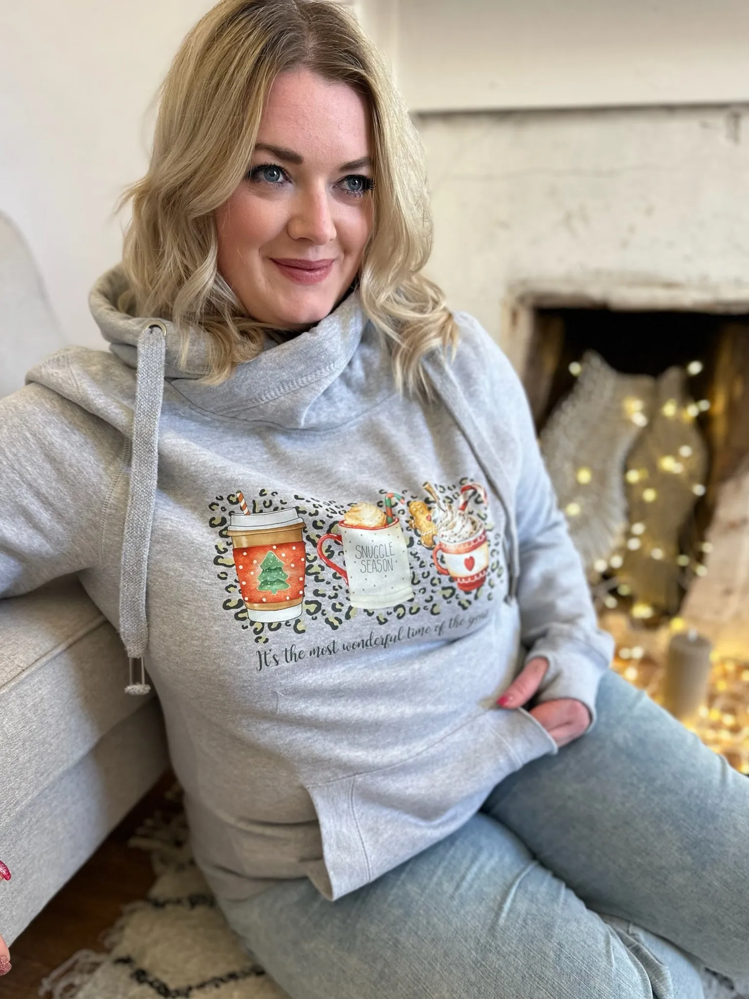 'The Most Wonderful Time Of The Year' Christmas Luxe Hoodie - Grey