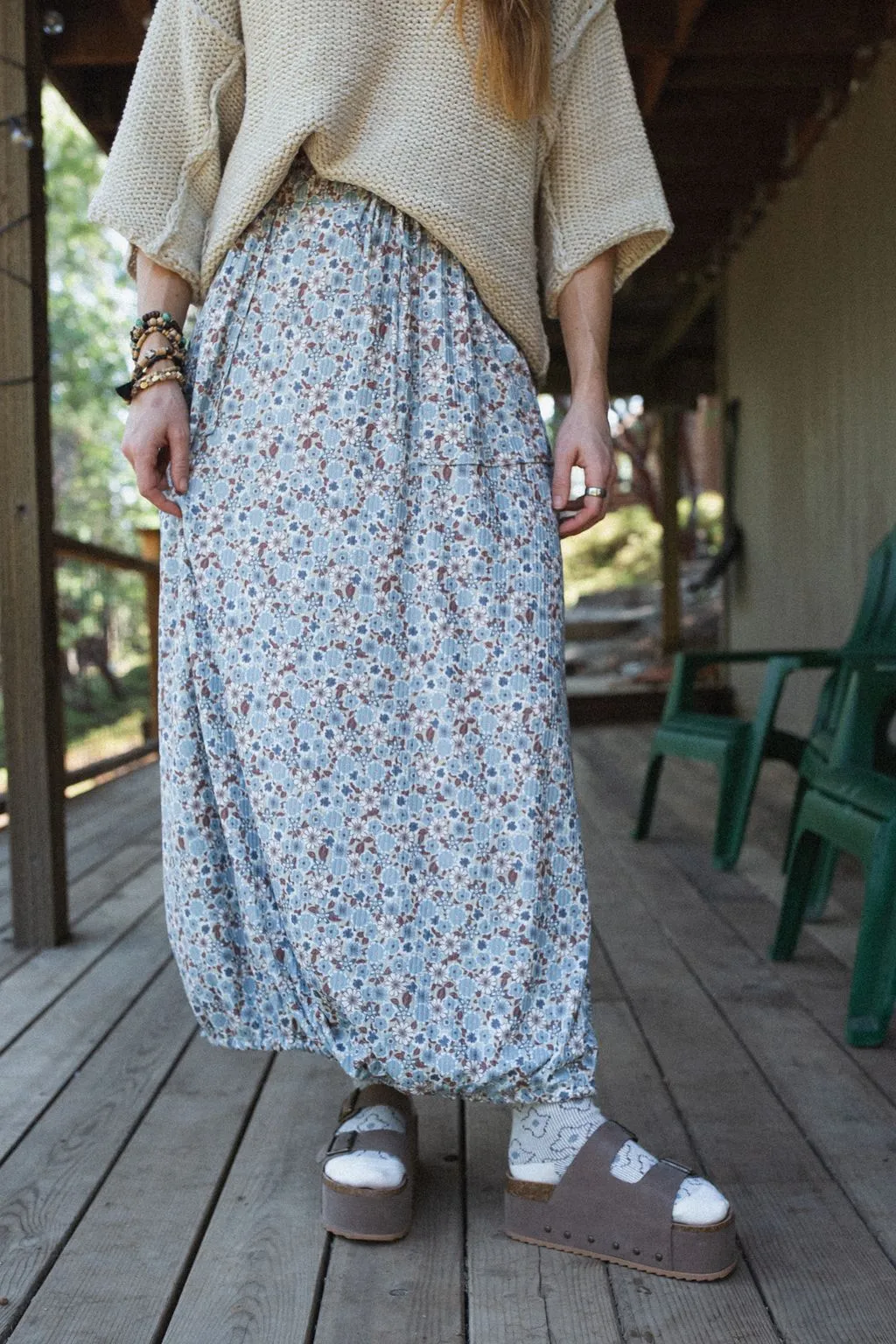 The Nest Solstice Song Cinched Skirt - Denim
