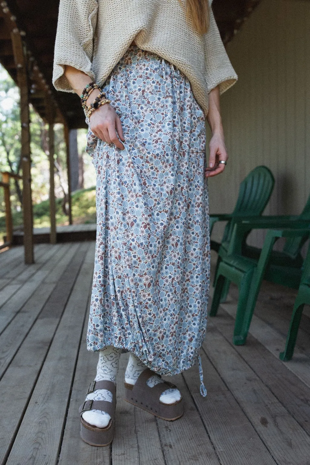 The Nest Solstice Song Cinched Skirt - Denim