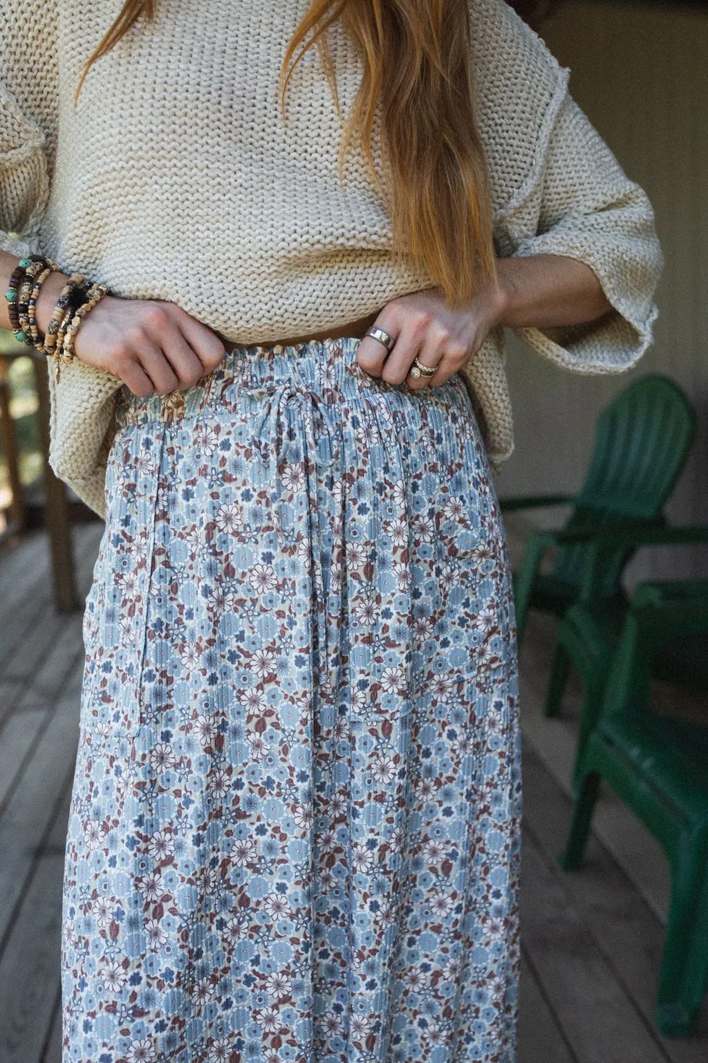 The Nest Solstice Song Cinched Skirt - Denim