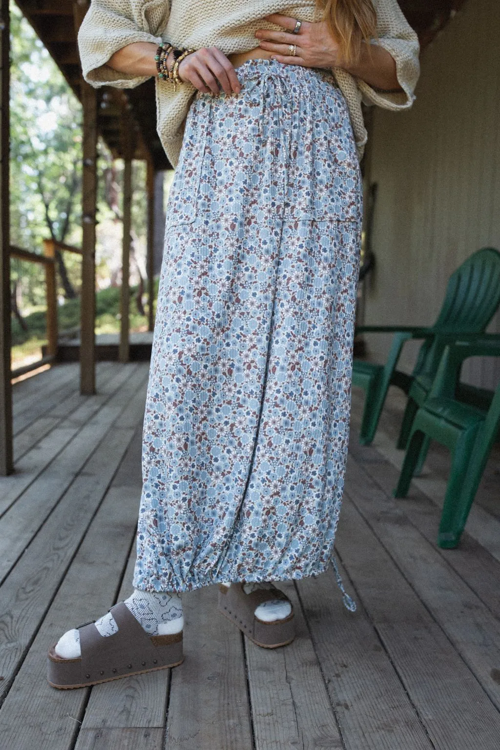 The Nest Solstice Song Cinched Skirt - Denim