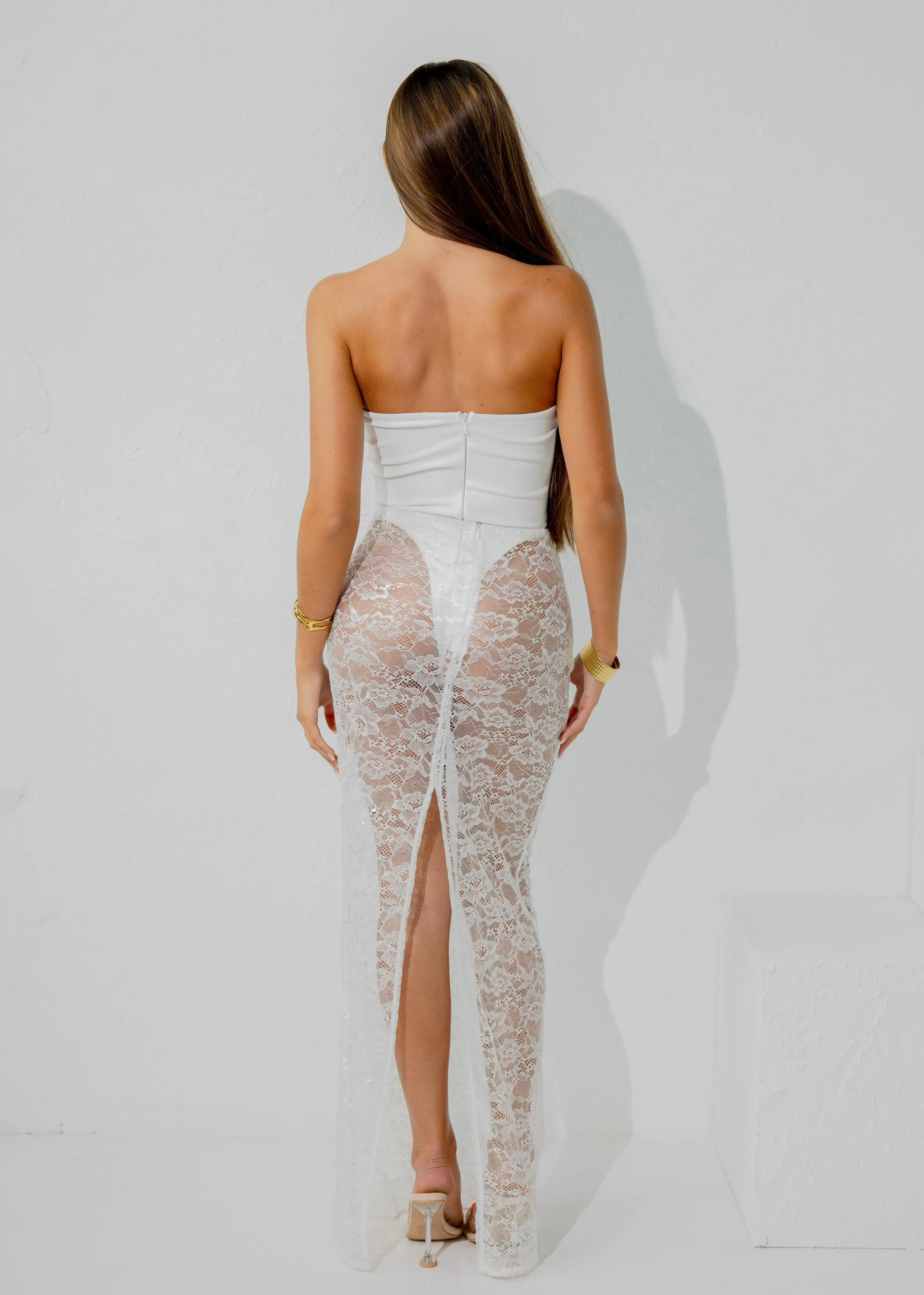 THE SEQUIN LACE MAXI SKIRT