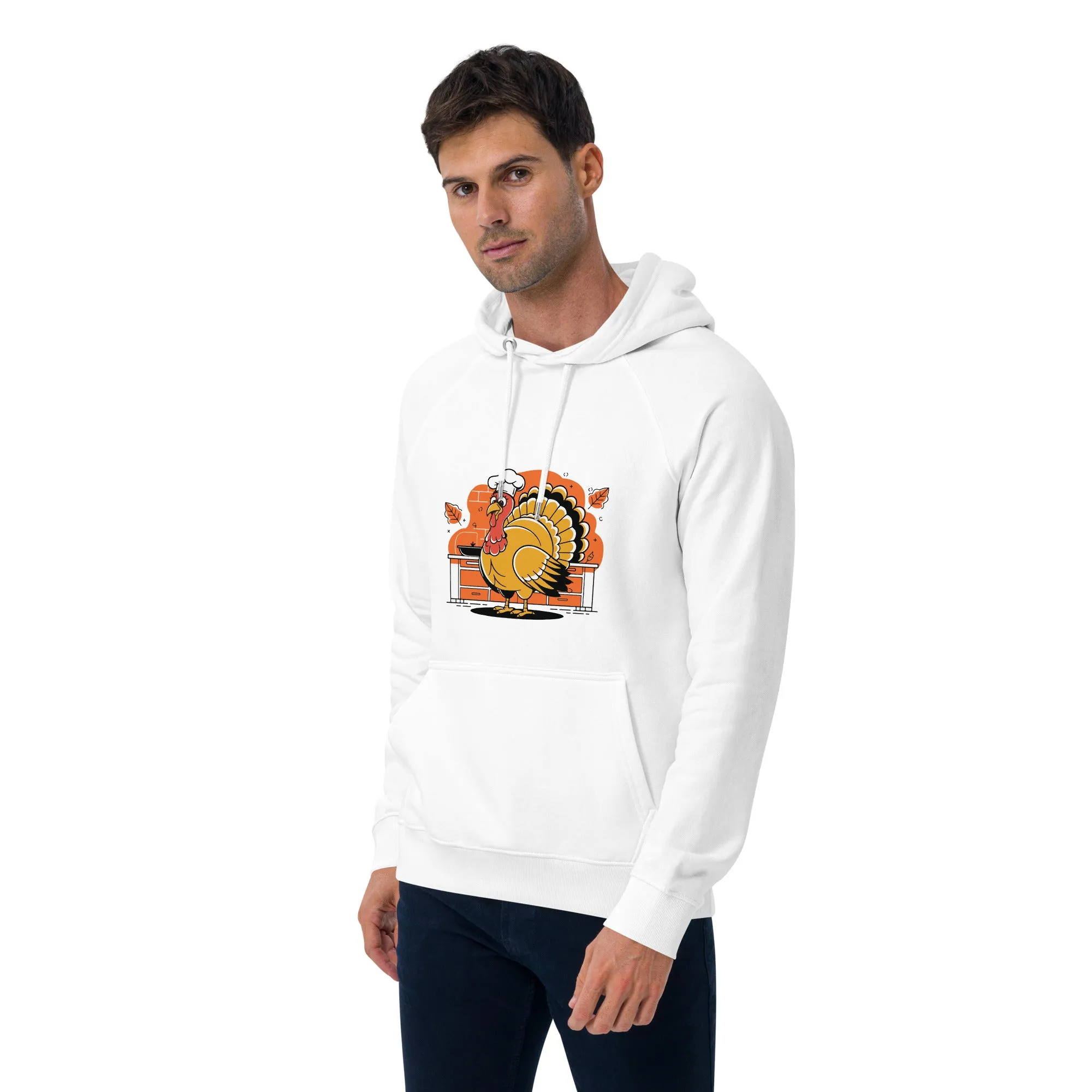 Turkey Chef Graphic Men Eco Raglan Hoodie