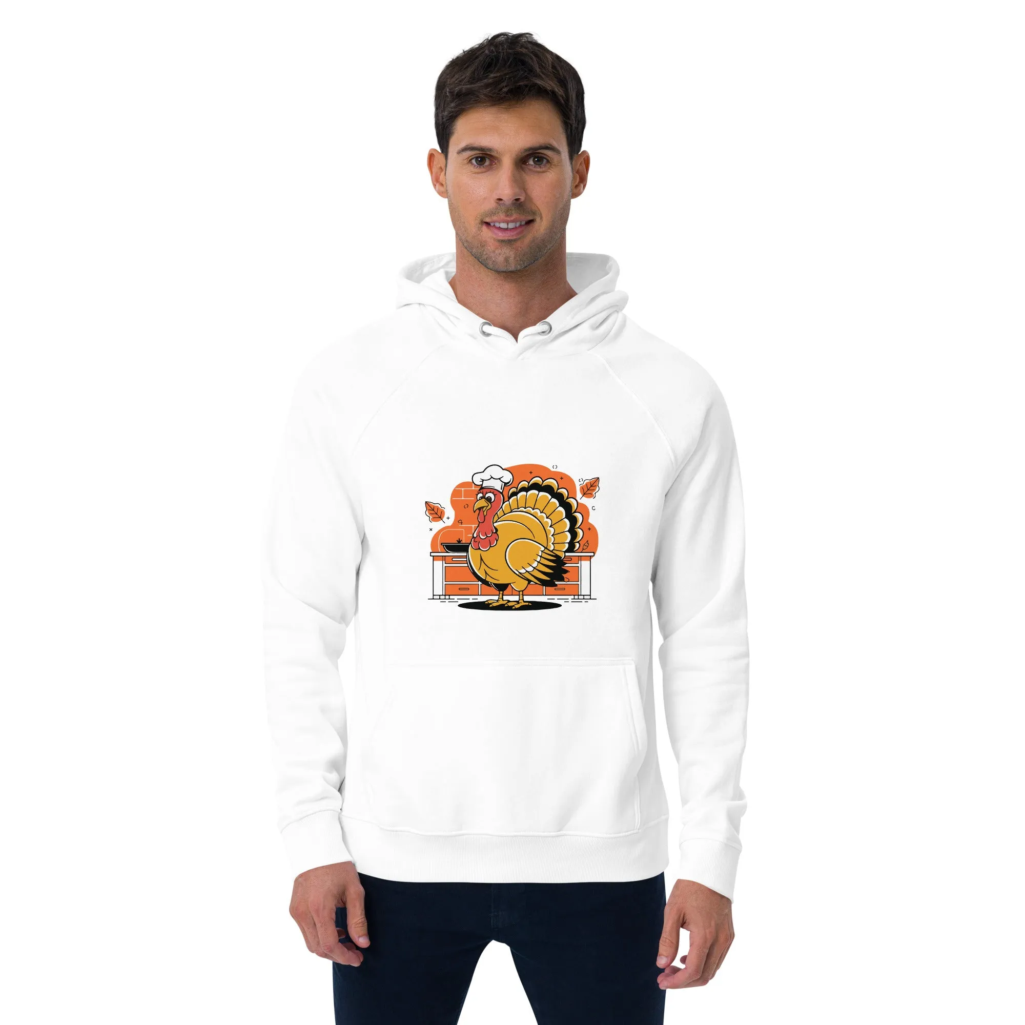Turkey Chef Graphic Men Eco Raglan Hoodie