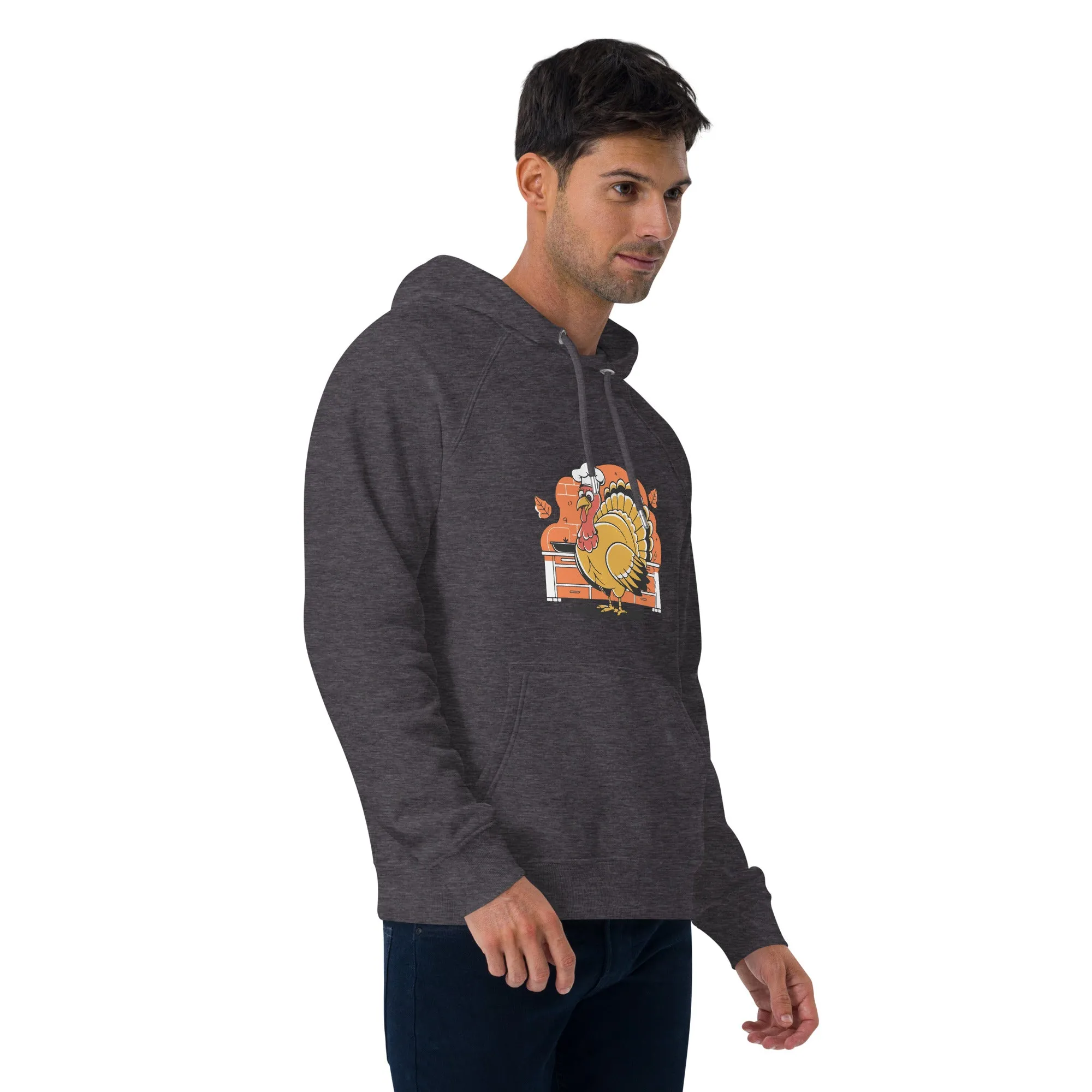Turkey Chef Graphic Men Eco Raglan Hoodie