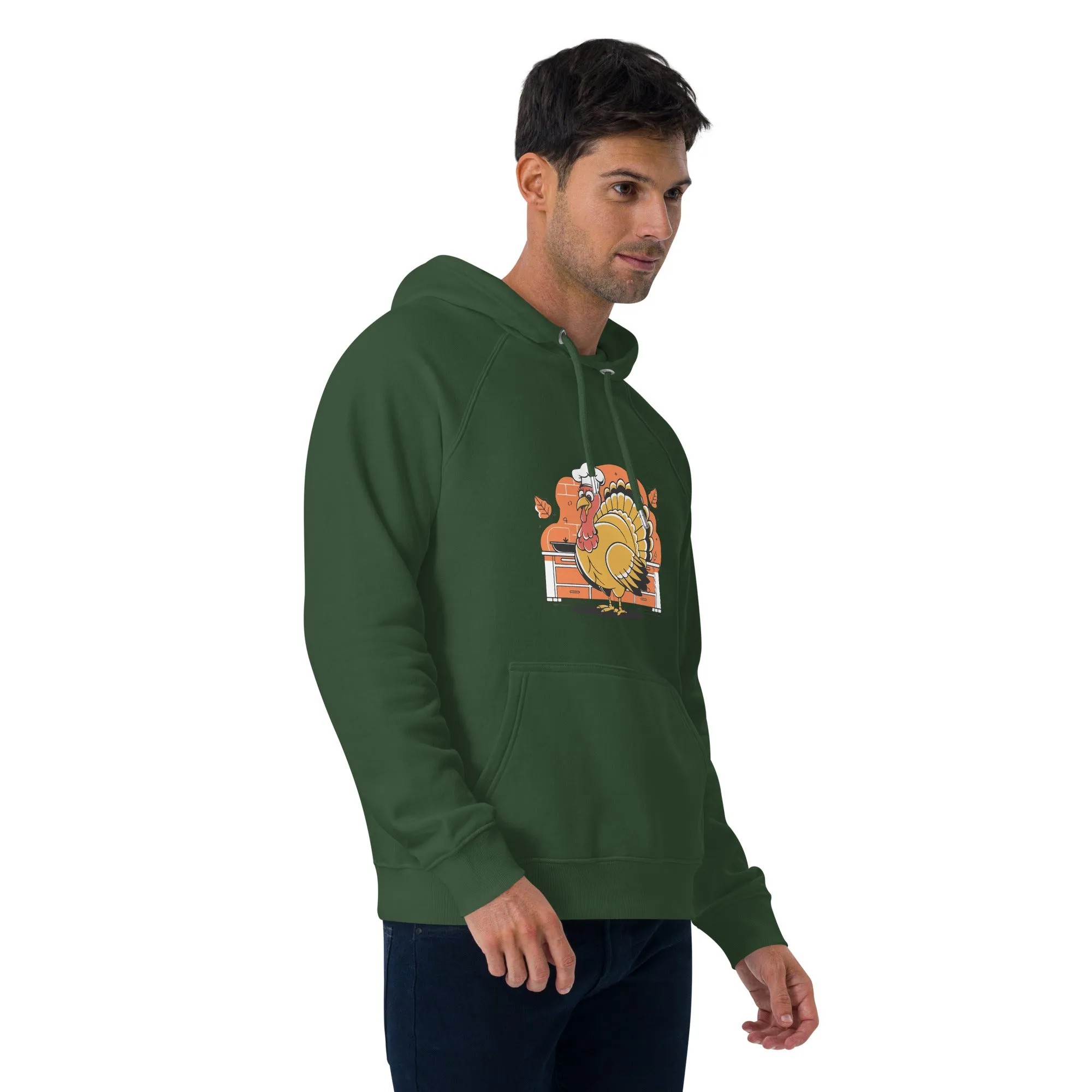 Turkey Chef Graphic Men Eco Raglan Hoodie
