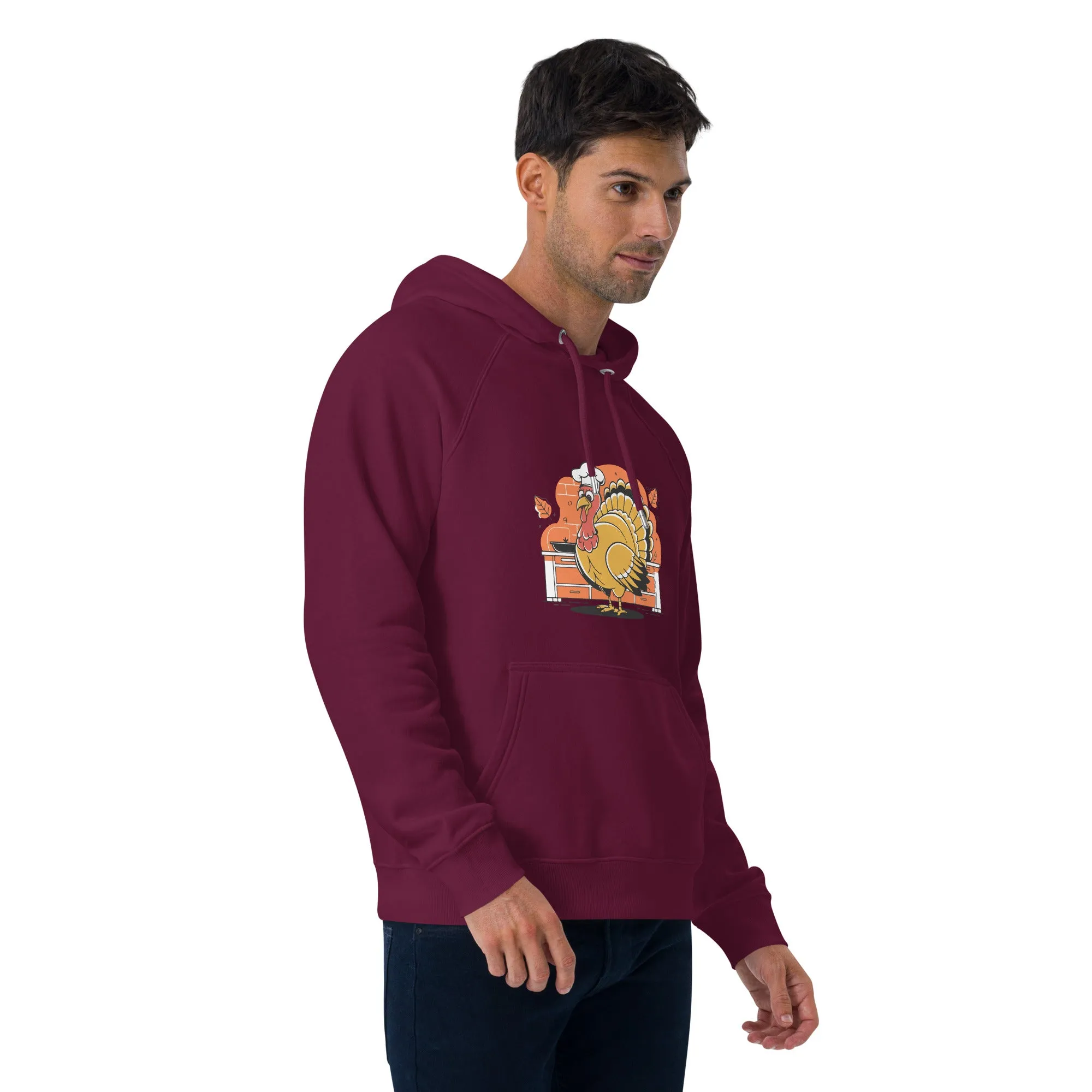 Turkey Chef Graphic Men Eco Raglan Hoodie
