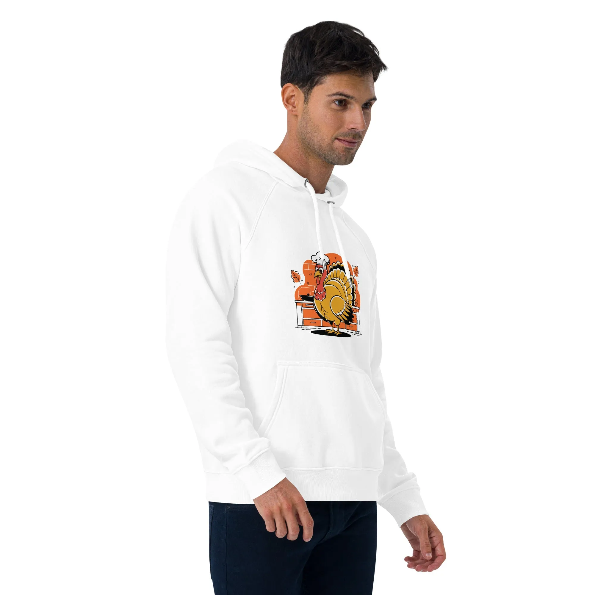 Turkey Chef Graphic Men Eco Raglan Hoodie