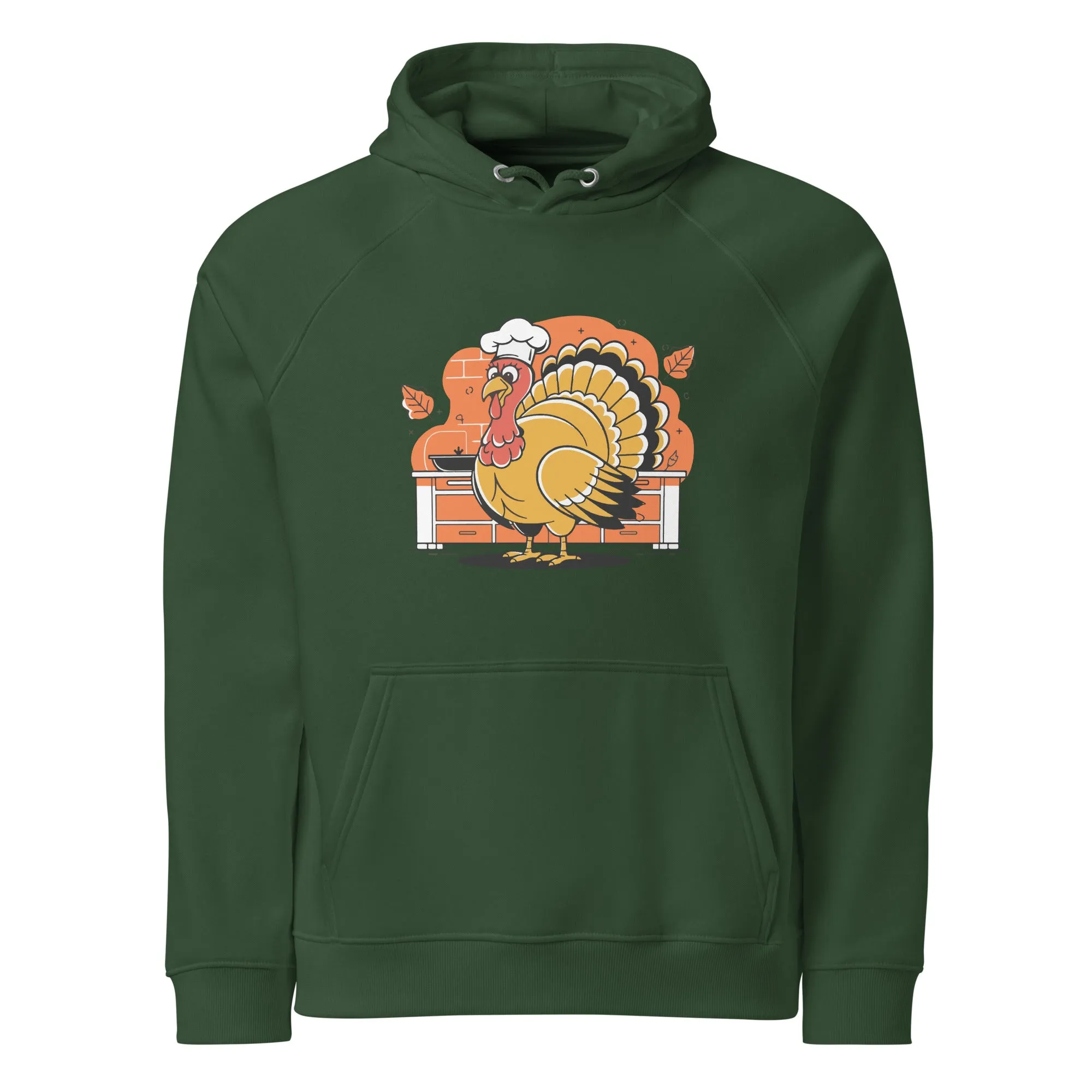 Turkey Chef Graphic Men Eco Raglan Hoodie