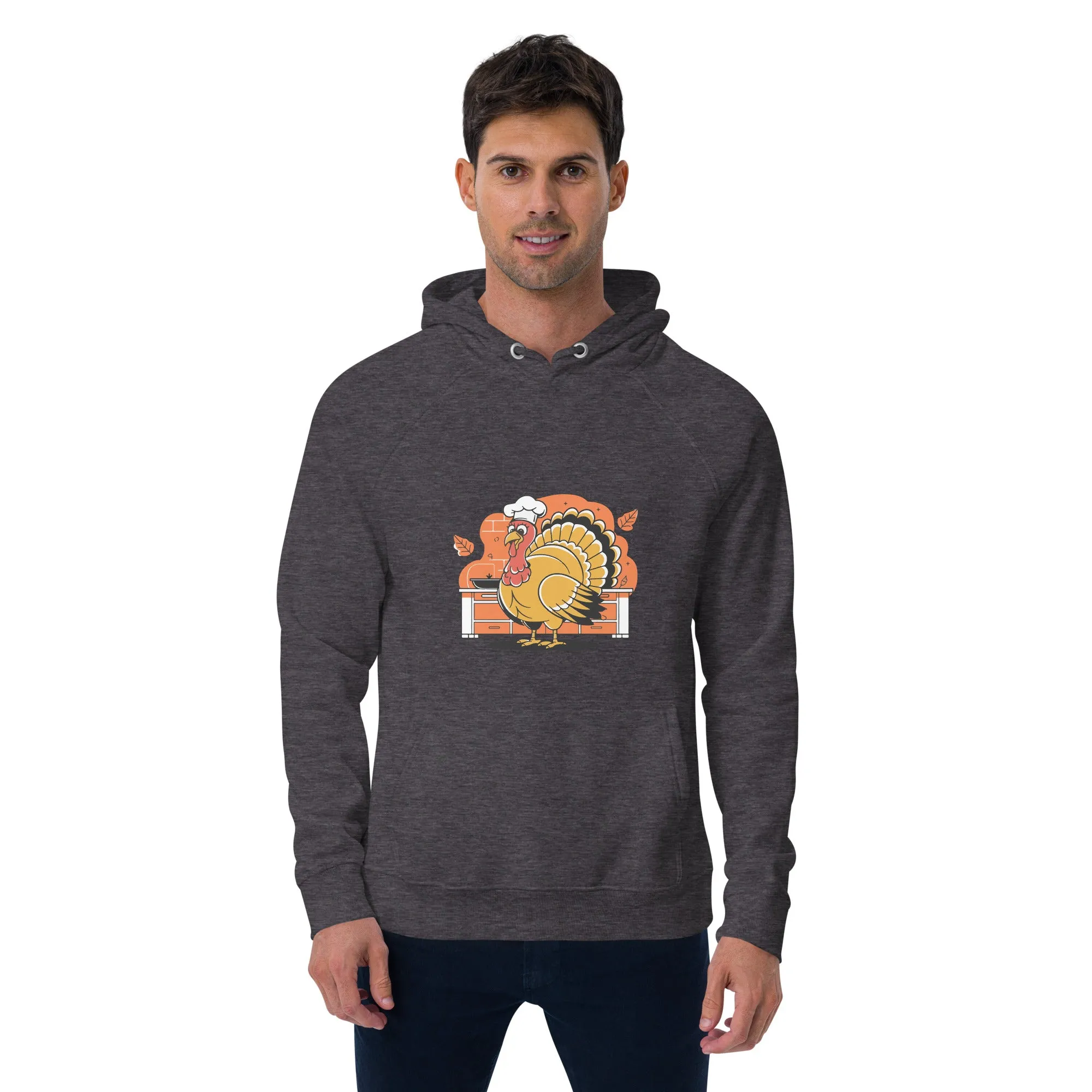 Turkey Chef Graphic Men Eco Raglan Hoodie