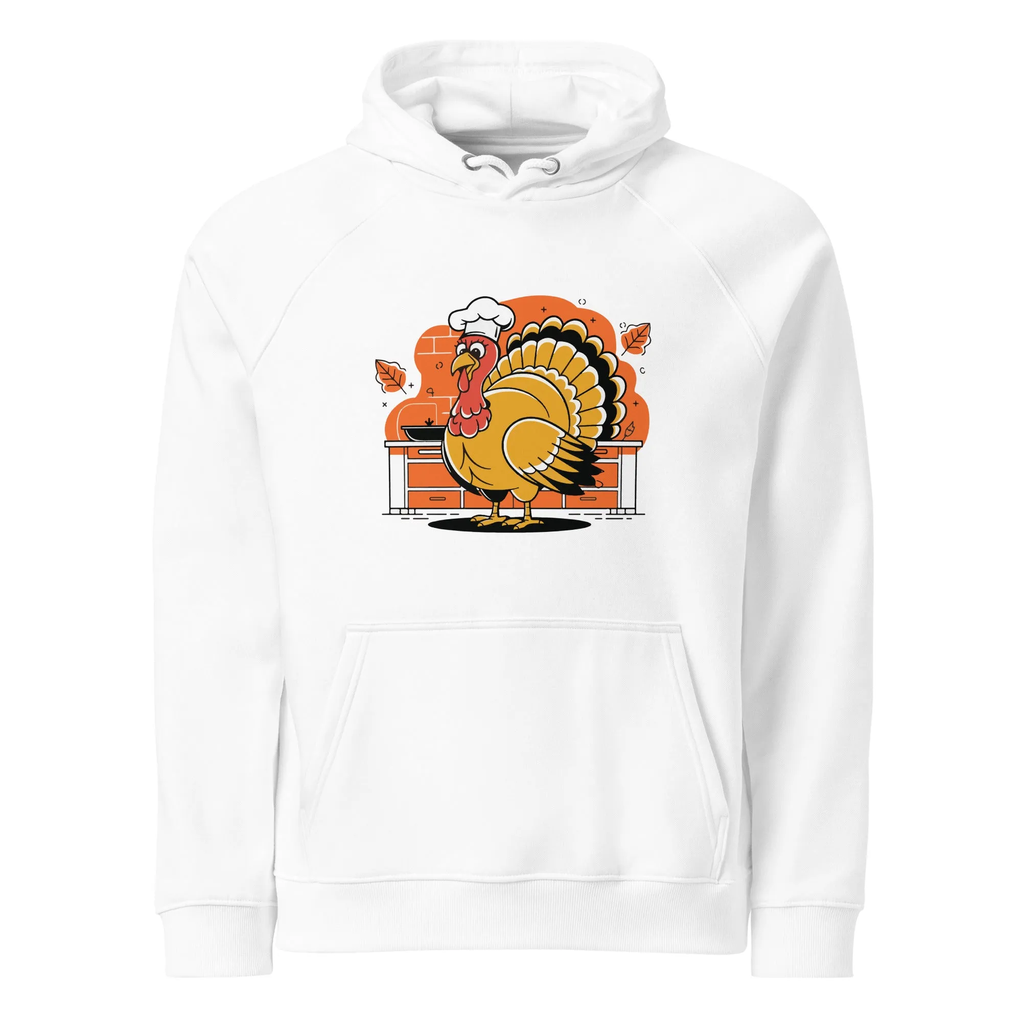 Turkey Chef Graphic Men Eco Raglan Hoodie