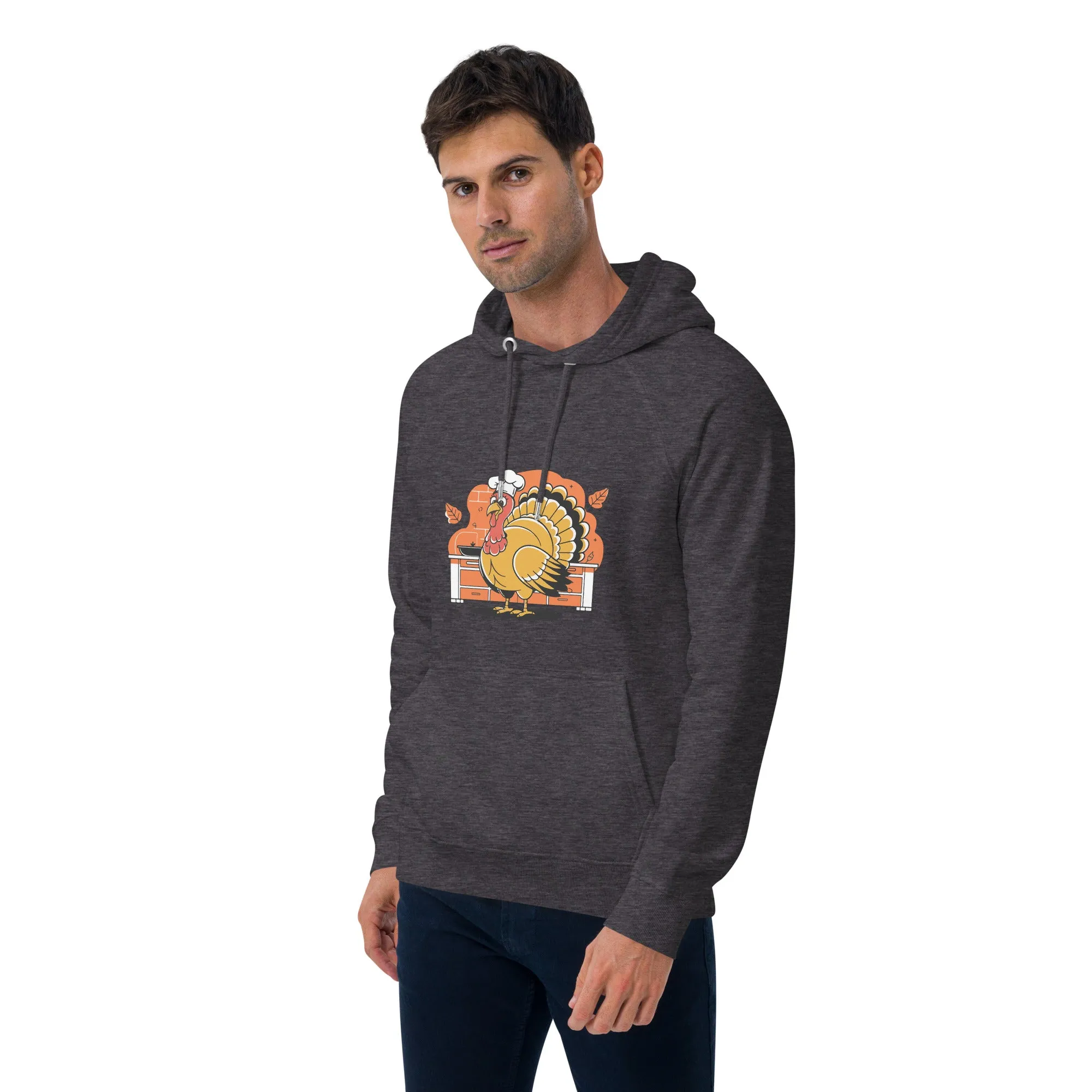 Turkey Chef Graphic Men Eco Raglan Hoodie