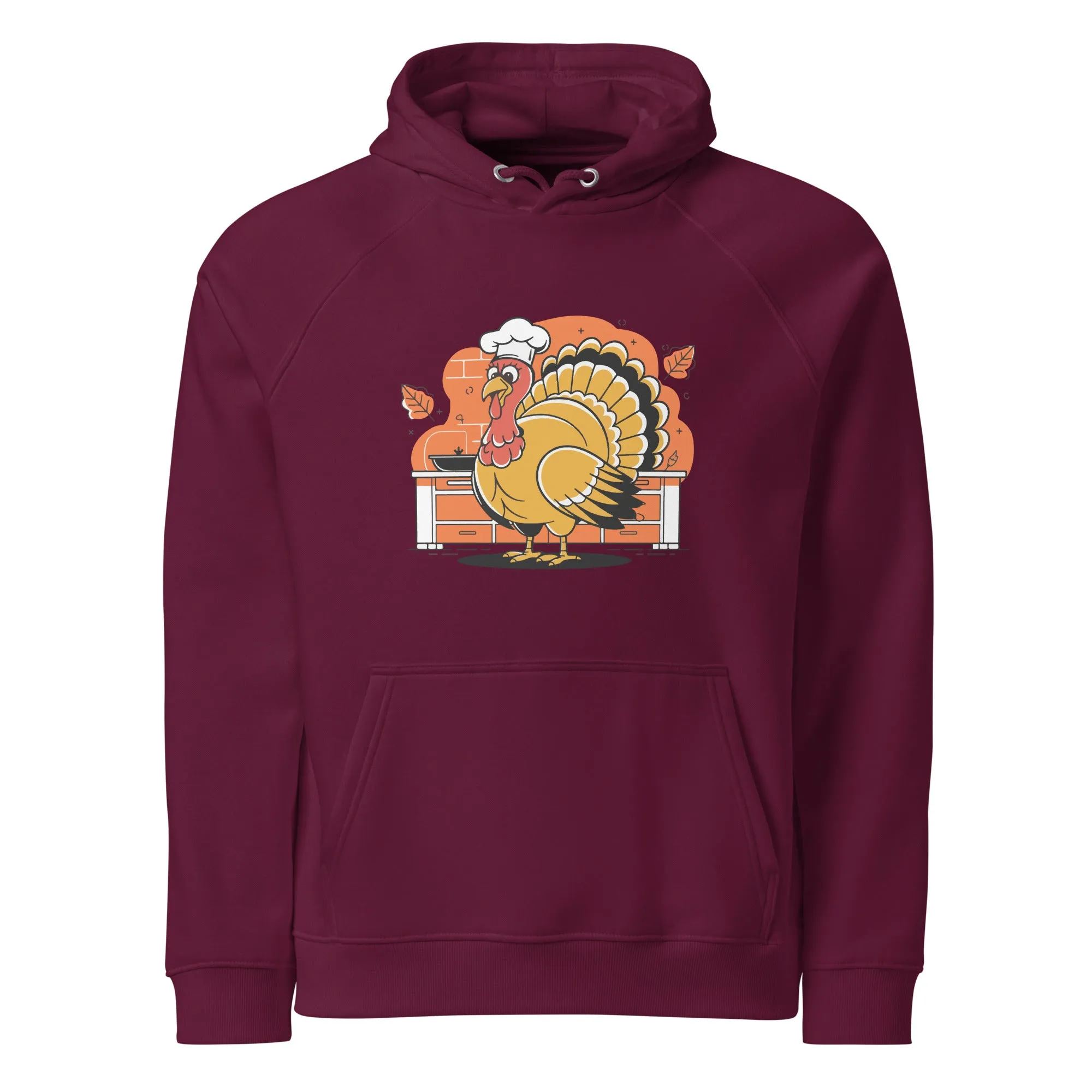 Turkey Chef Graphic Men Eco Raglan Hoodie