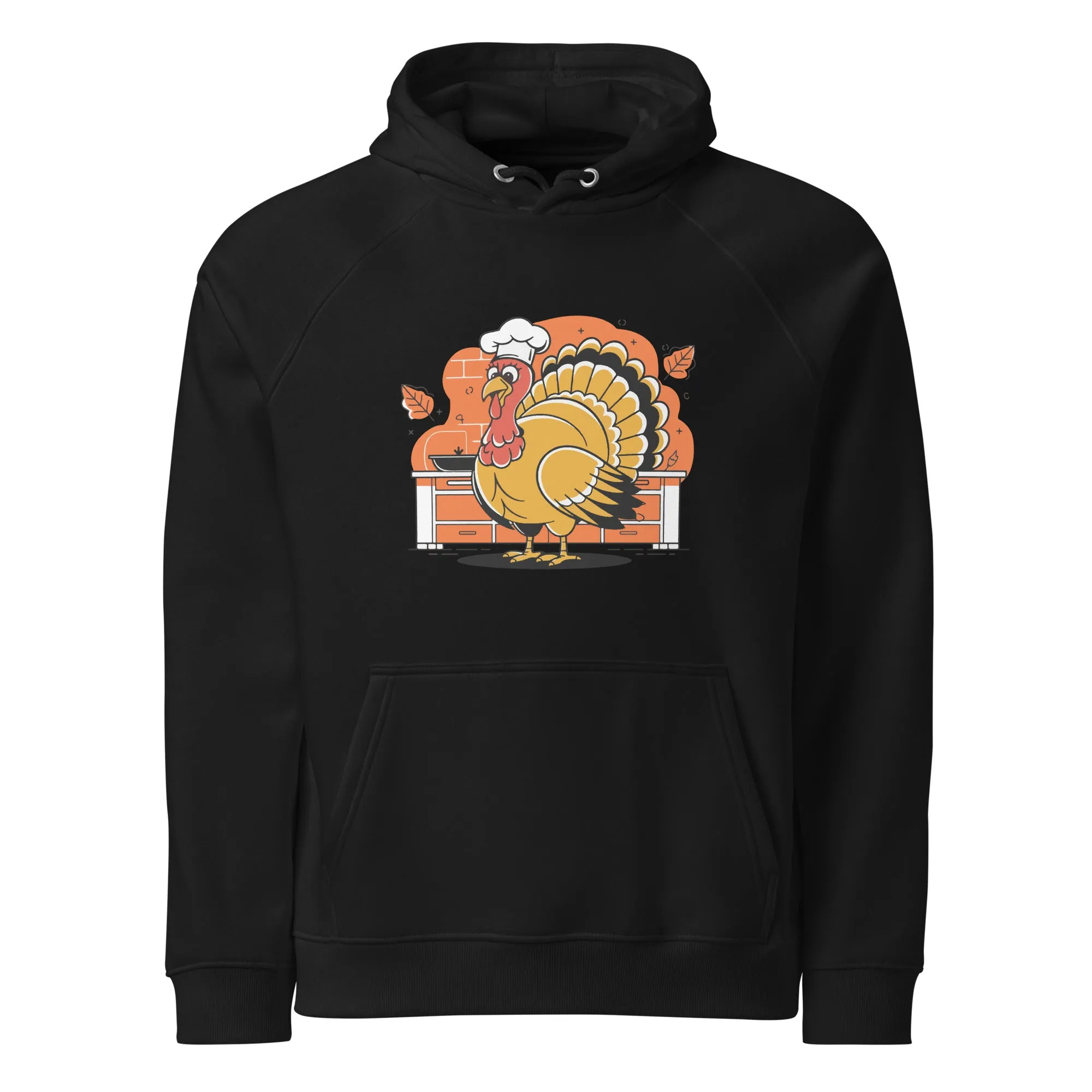Turkey Chef Graphic Men Eco Raglan Hoodie