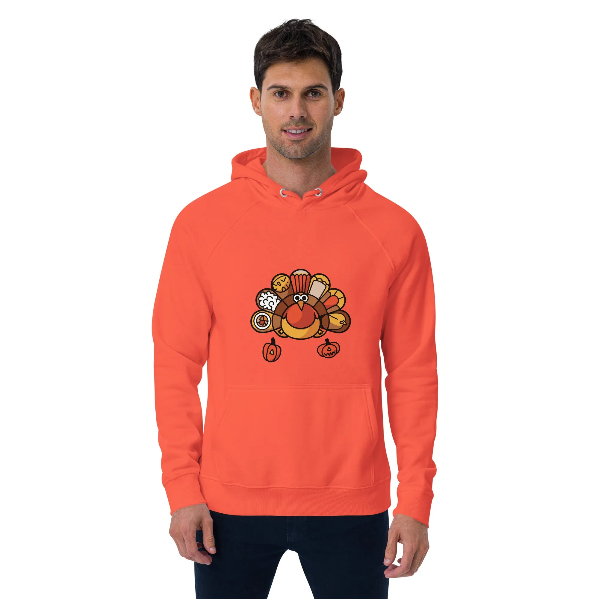 Turkey Feast Graphic Men Eco Raglan Hoodie