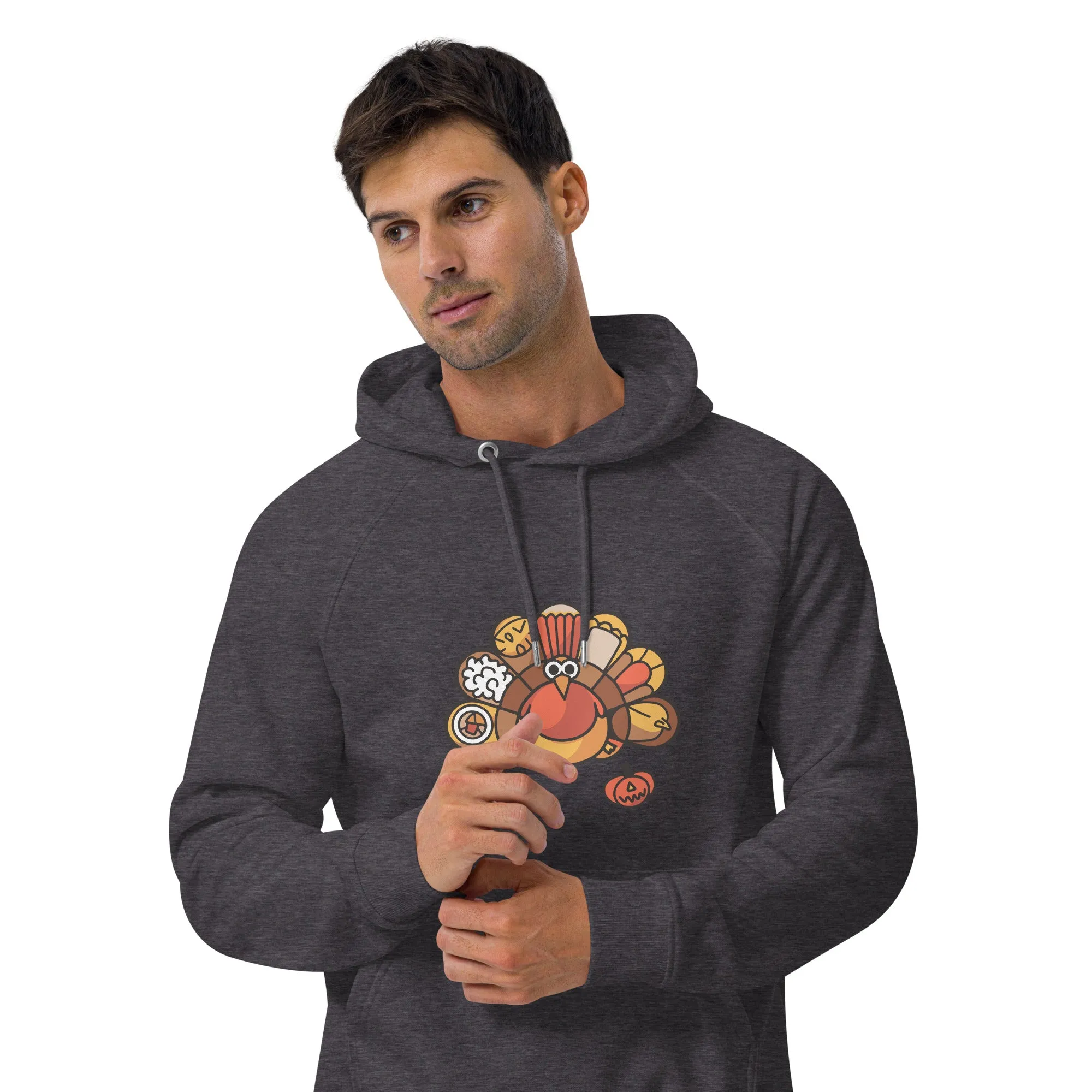 Turkey Feast Graphic Men Eco Raglan Hoodie