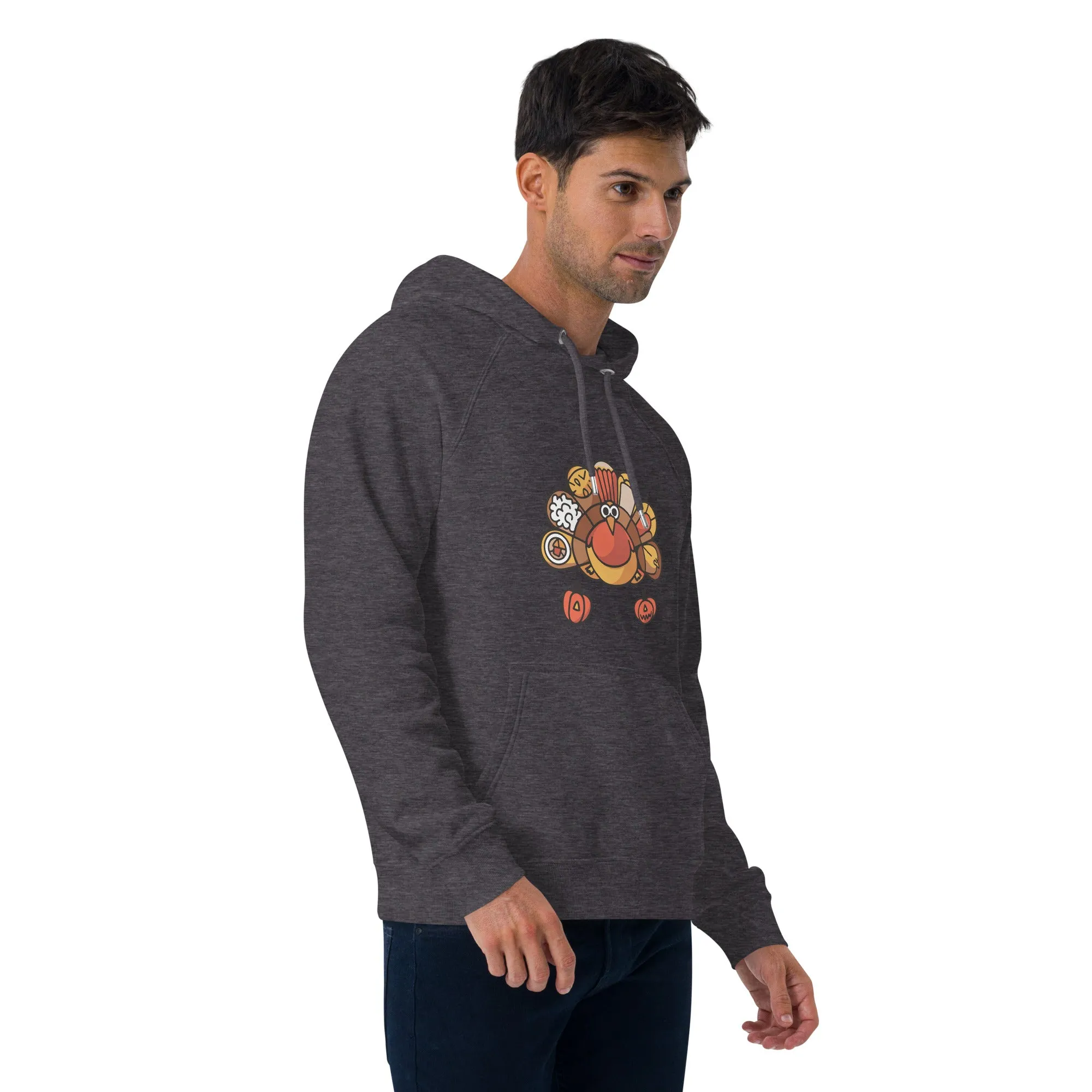 Turkey Feast Graphic Men Eco Raglan Hoodie
