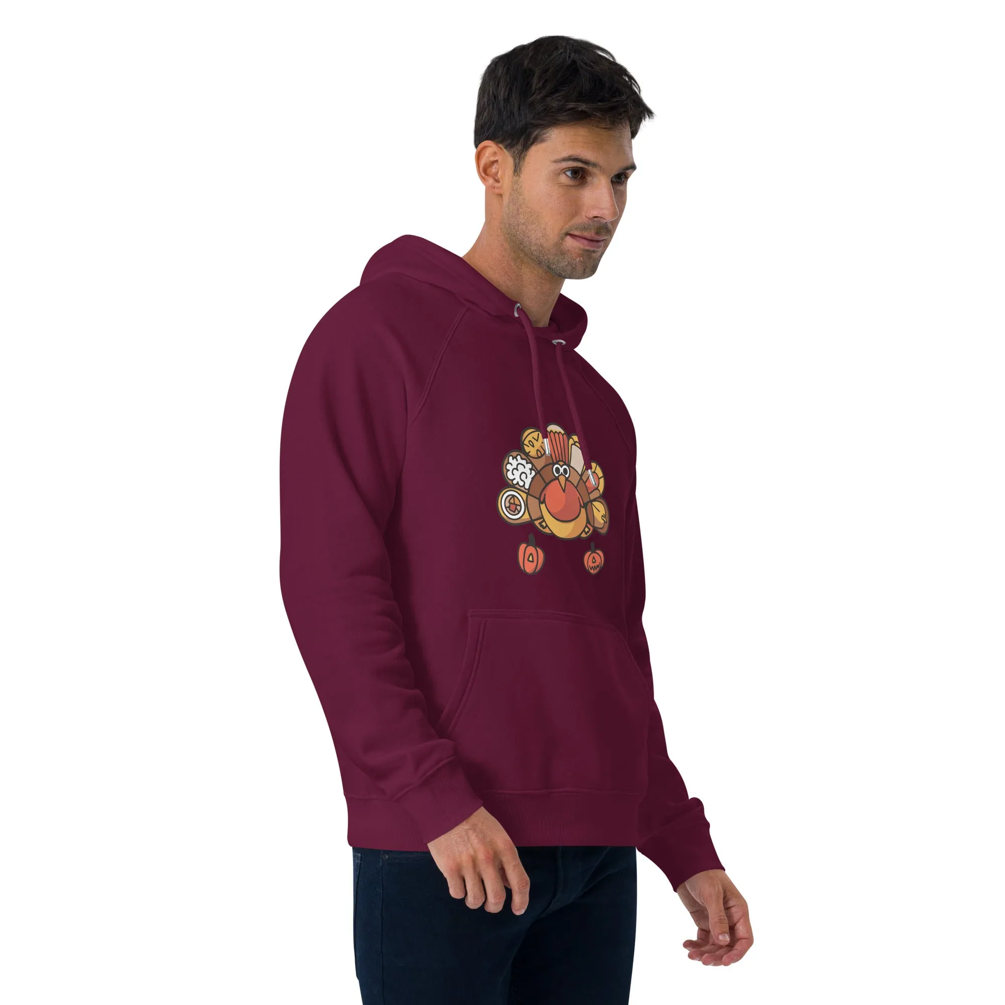 Turkey Feast Graphic Men Eco Raglan Hoodie