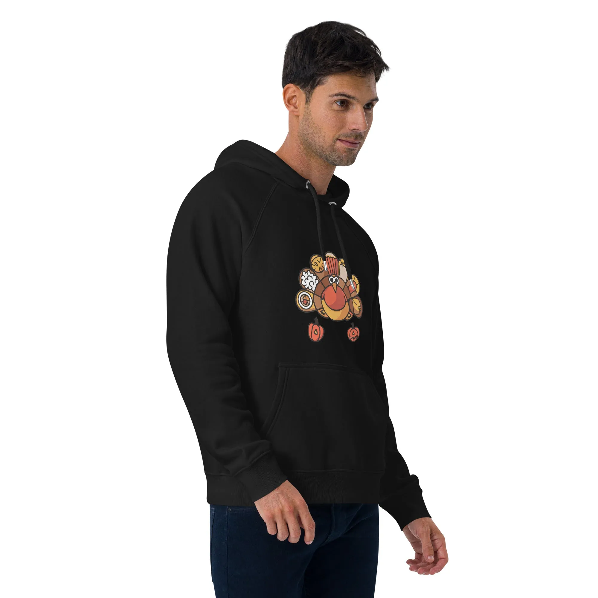 Turkey Feast Graphic Men Eco Raglan Hoodie