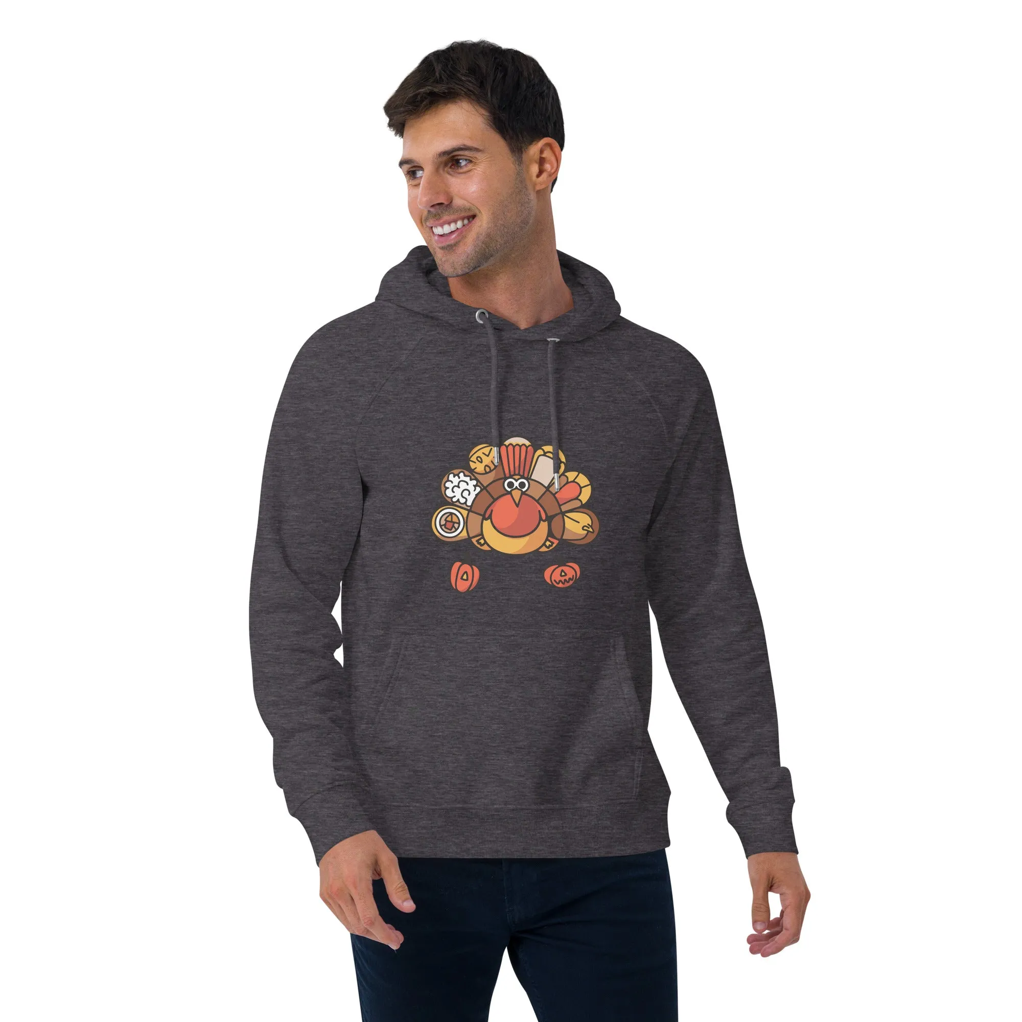 Turkey Feast Graphic Men Eco Raglan Hoodie