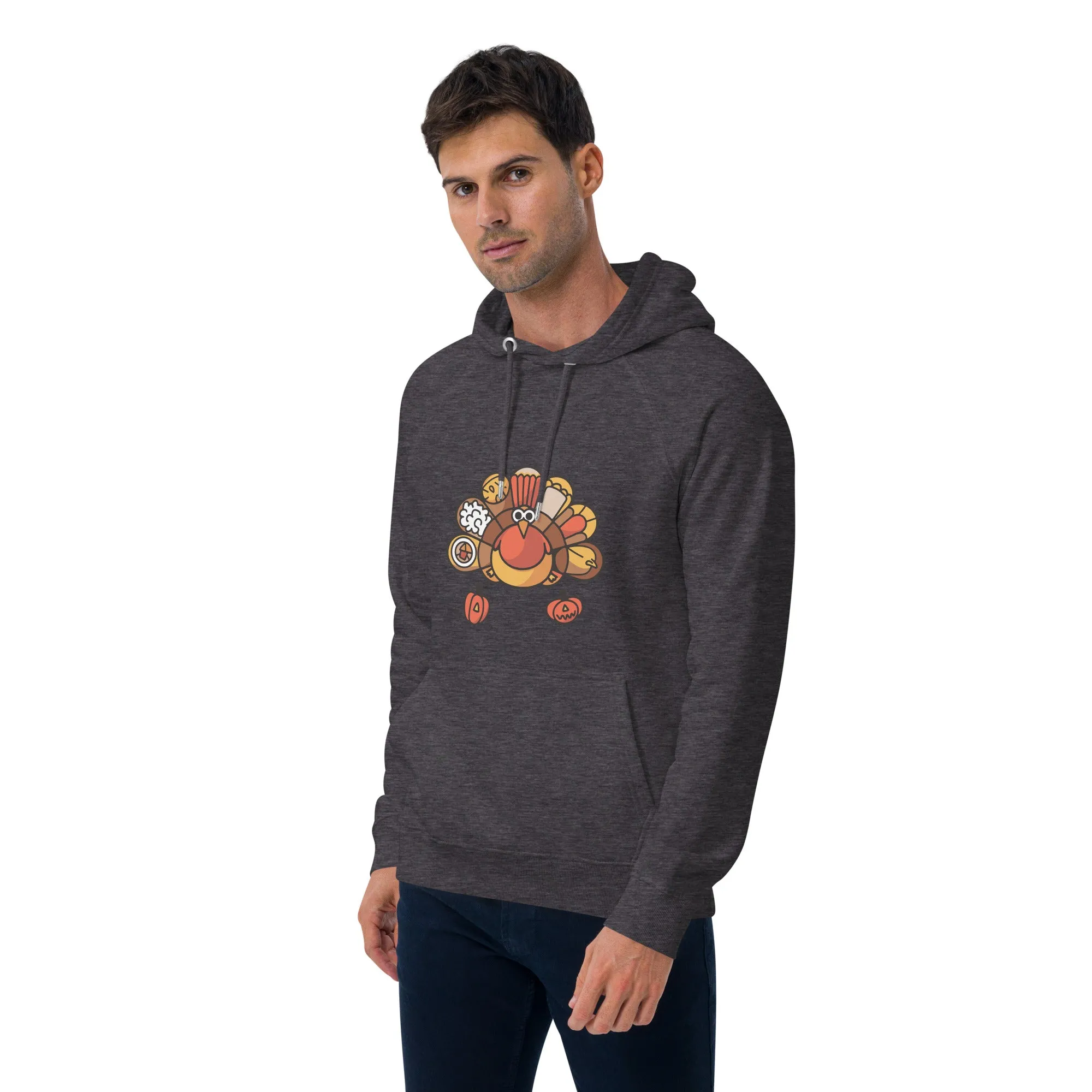 Turkey Feast Graphic Men Eco Raglan Hoodie