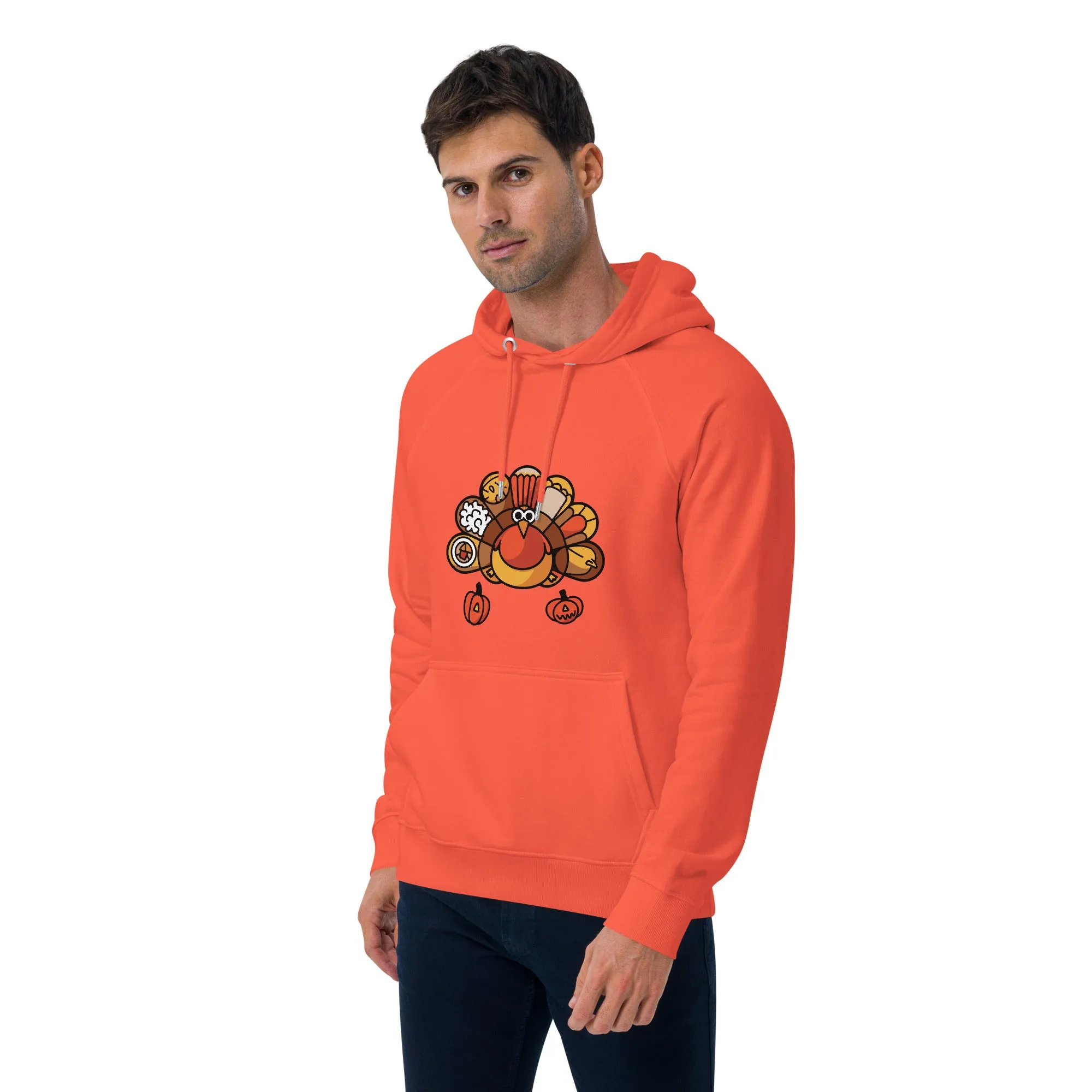 Turkey Feast Graphic Men Eco Raglan Hoodie