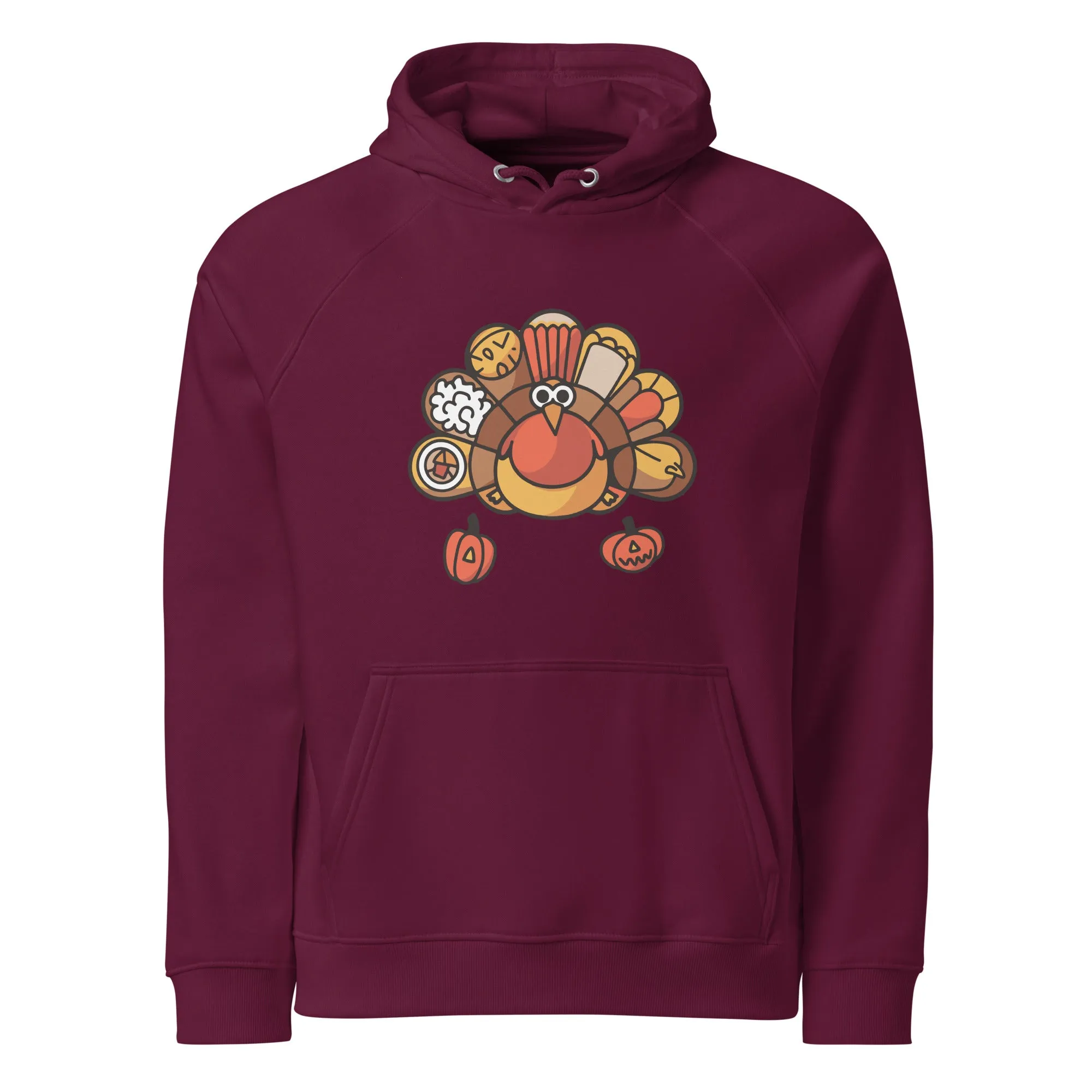 Turkey Feast Graphic Men Eco Raglan Hoodie