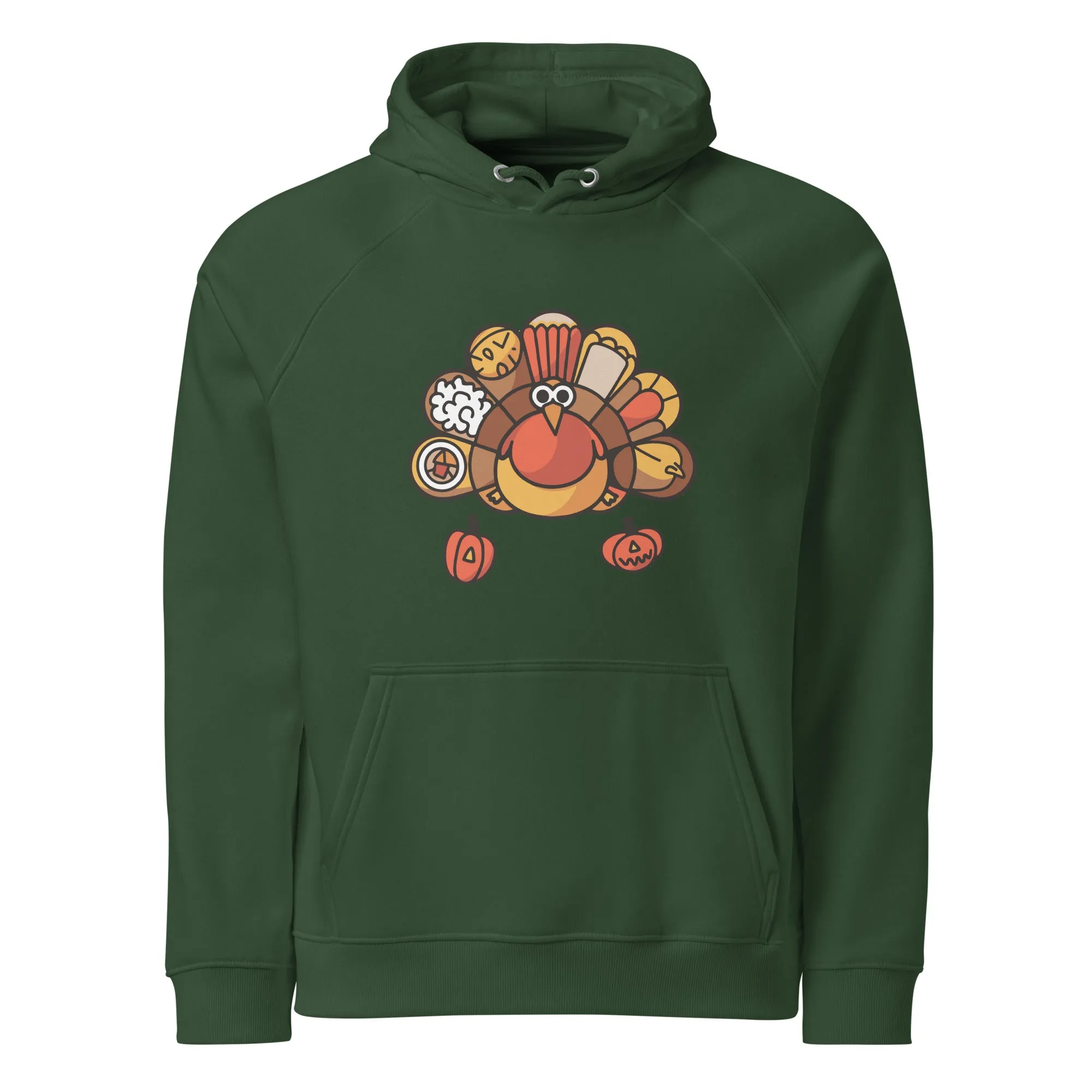 Turkey Feast Graphic Men Eco Raglan Hoodie
