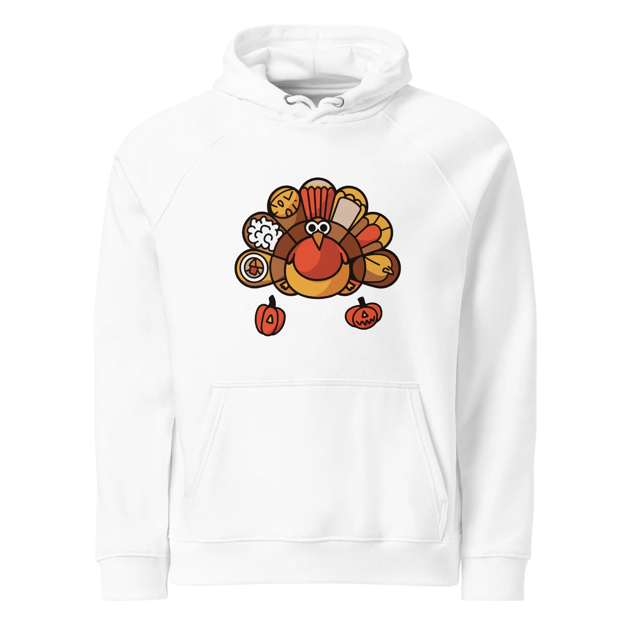 Turkey Feast Graphic Men Eco Raglan Hoodie