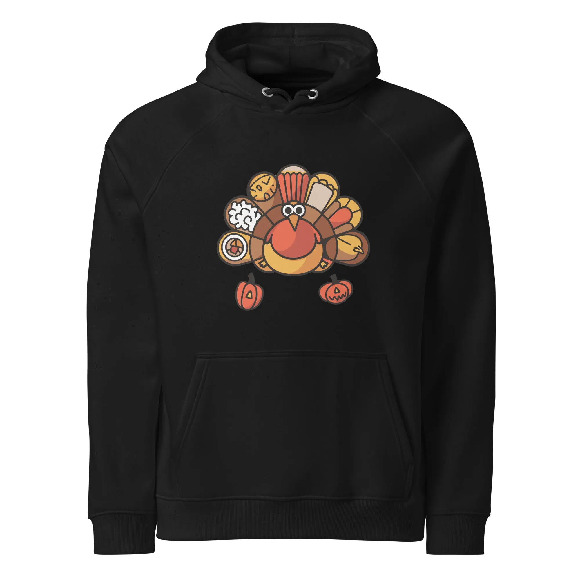 Turkey Feast Graphic Men Eco Raglan Hoodie