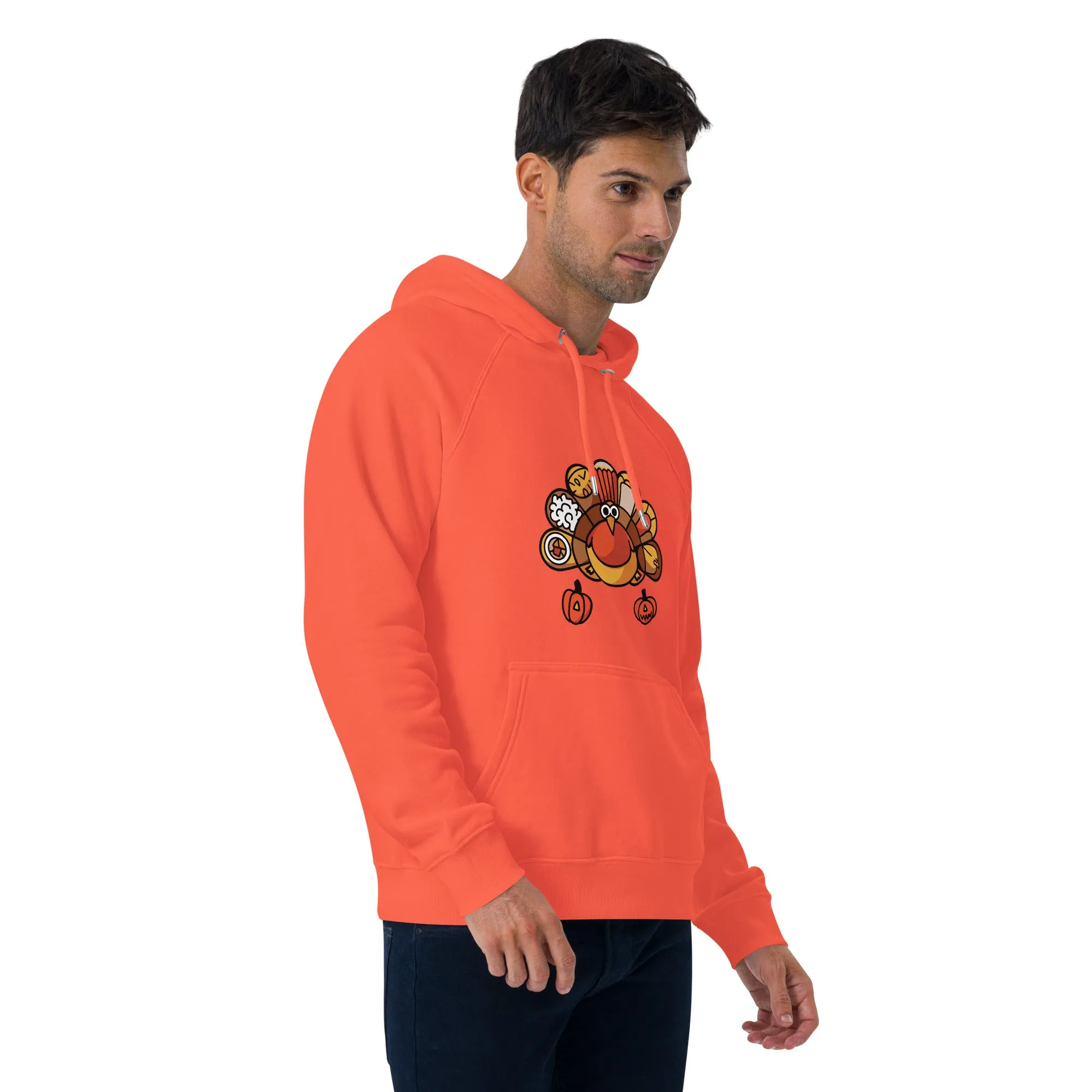 Turkey Feast Graphic Men Eco Raglan Hoodie